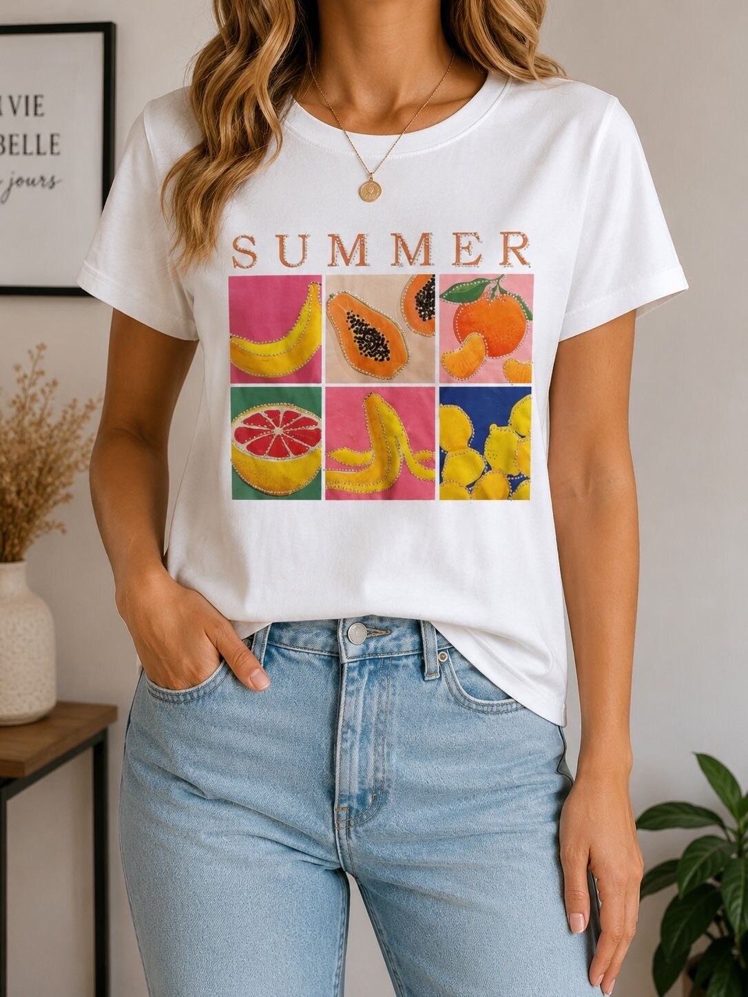Grossiste Jolio & Co - T-shirt imprimé "fruits"