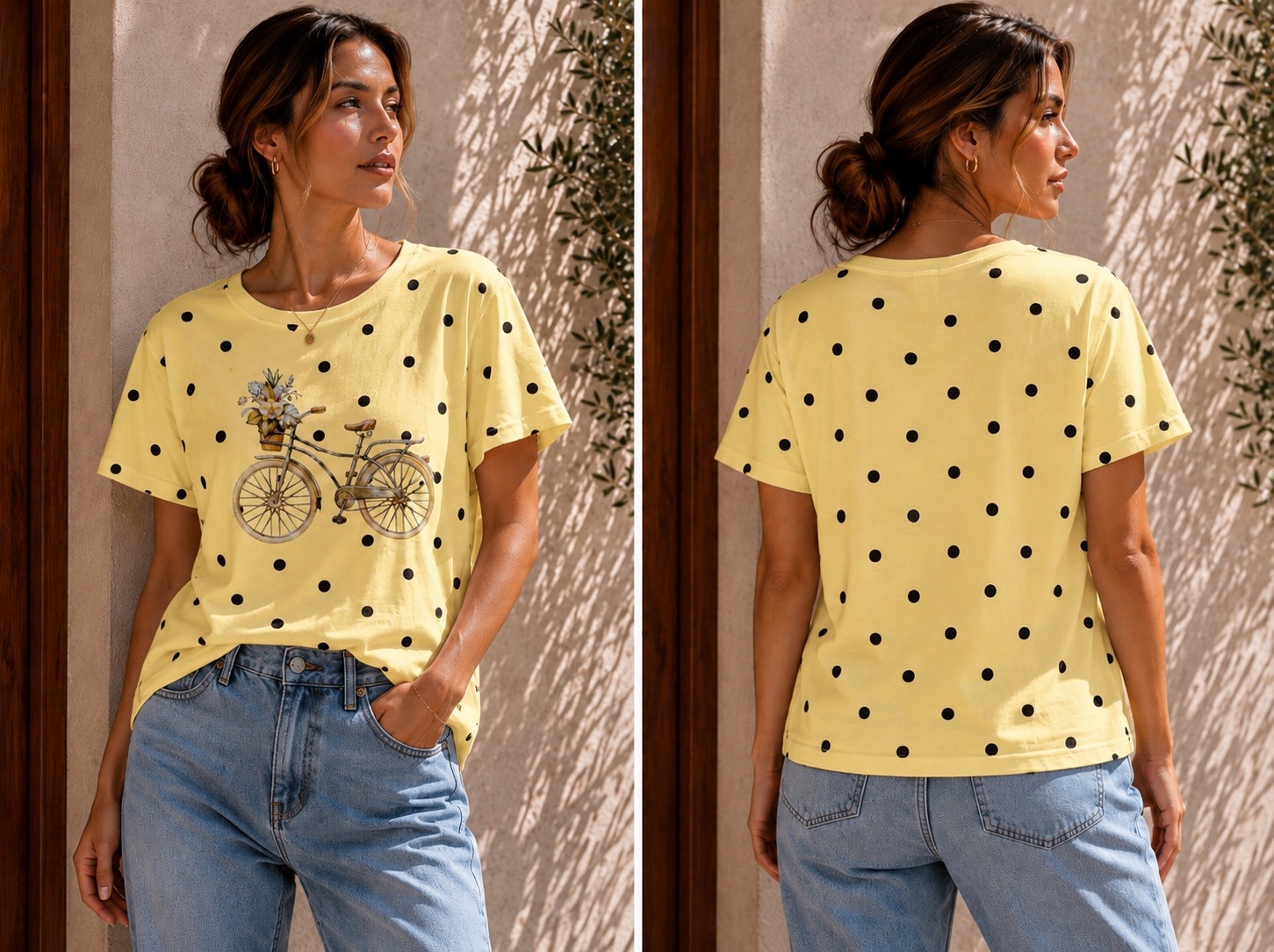Grossiste Jolio & Co - T-shirt à pois avec vélo