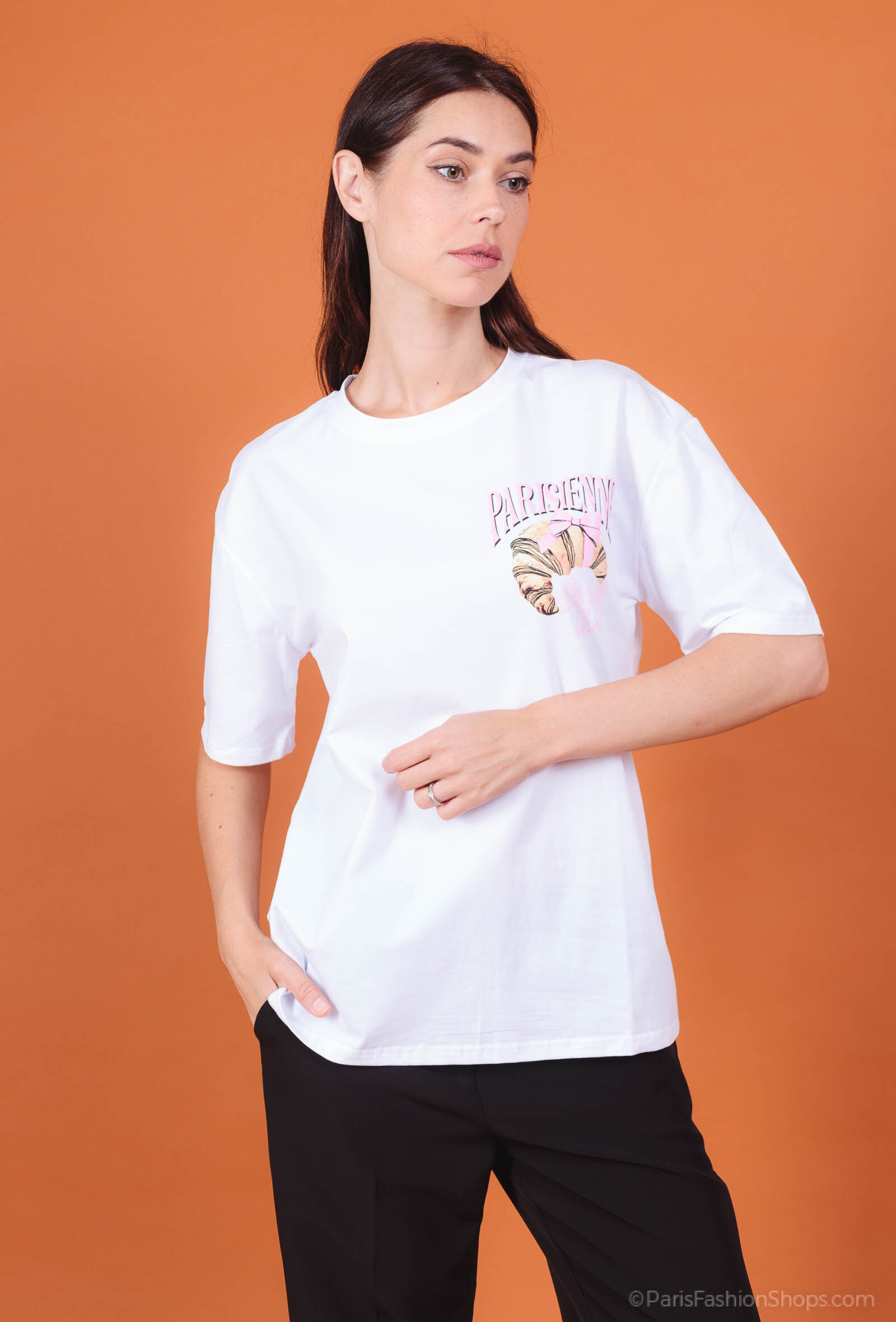 Großhändler Jolio & Co - Bedrucktes Halbmond-T-Shirt