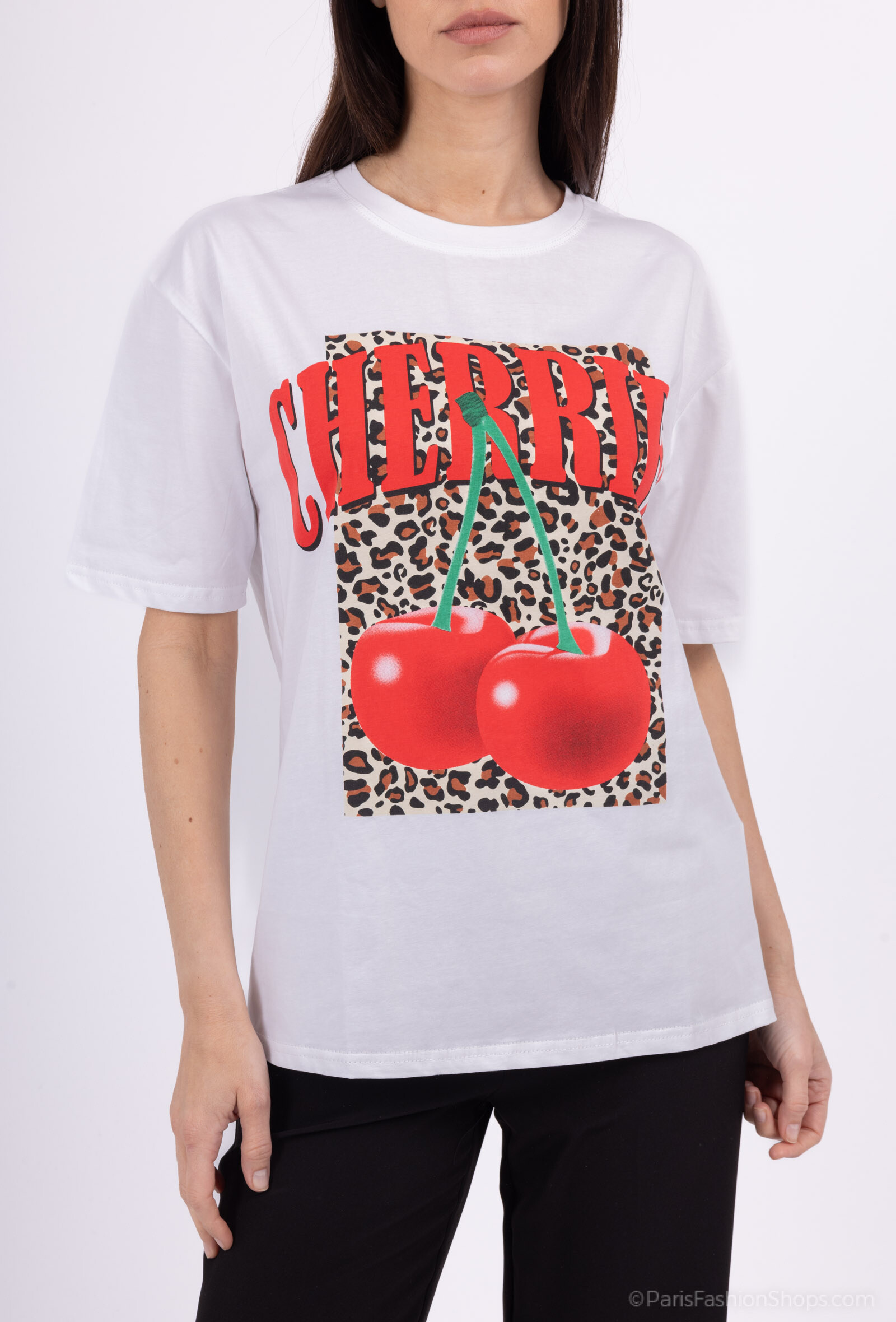 Wholesaler Jolio & Co - "Cherries" printed t-shirt