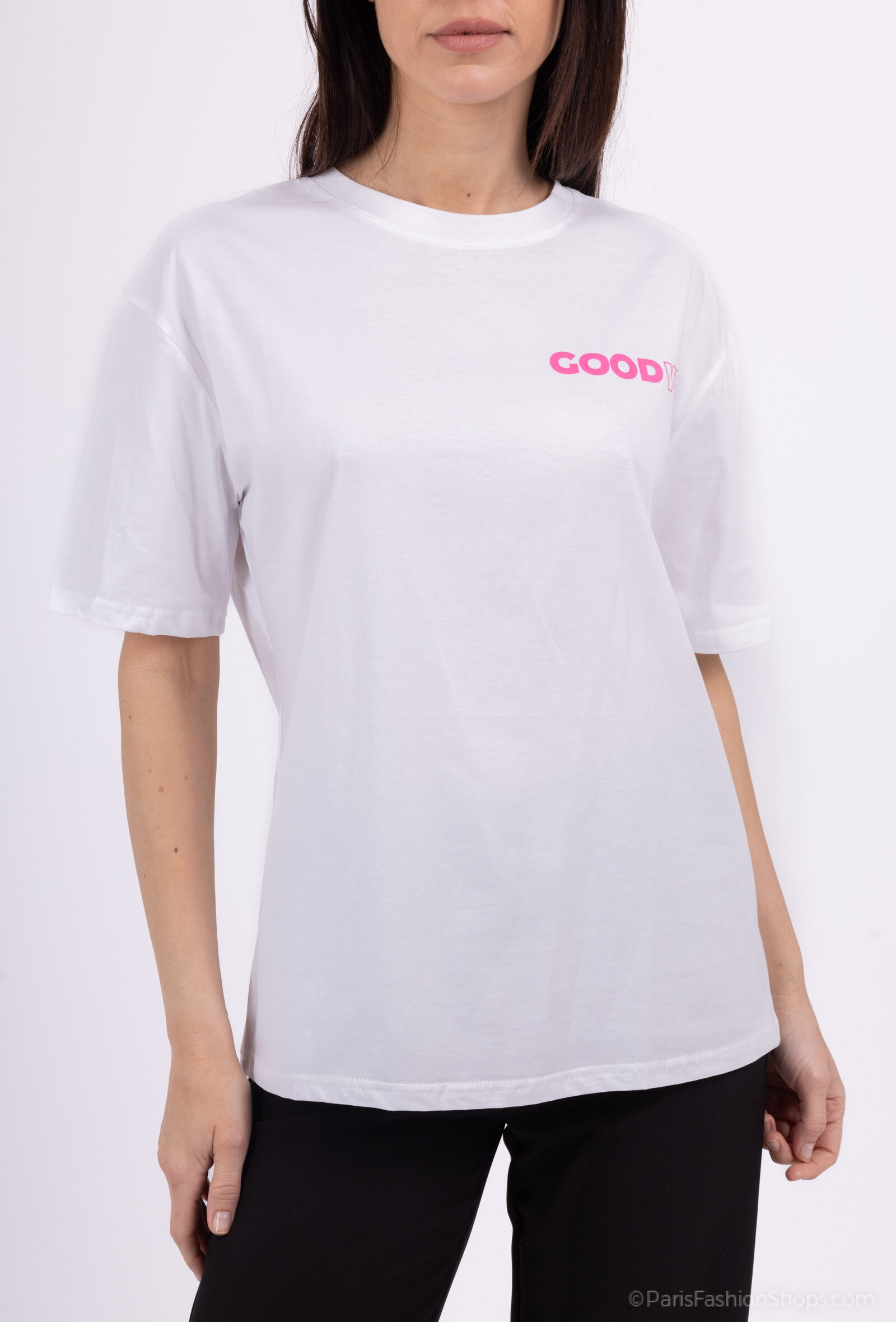 Wholesaler Jolio & Co - "Good Vibes" printed t-shirt