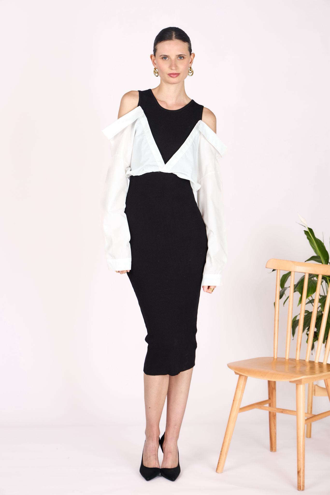 Grossiste JOLLYA - Robe en maille avec chemise