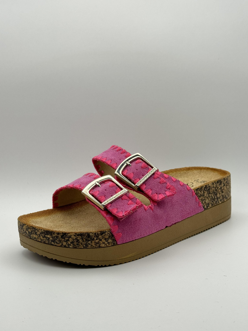 Wholesaler Jomix - Two-strap summer wedge sandals with stitching