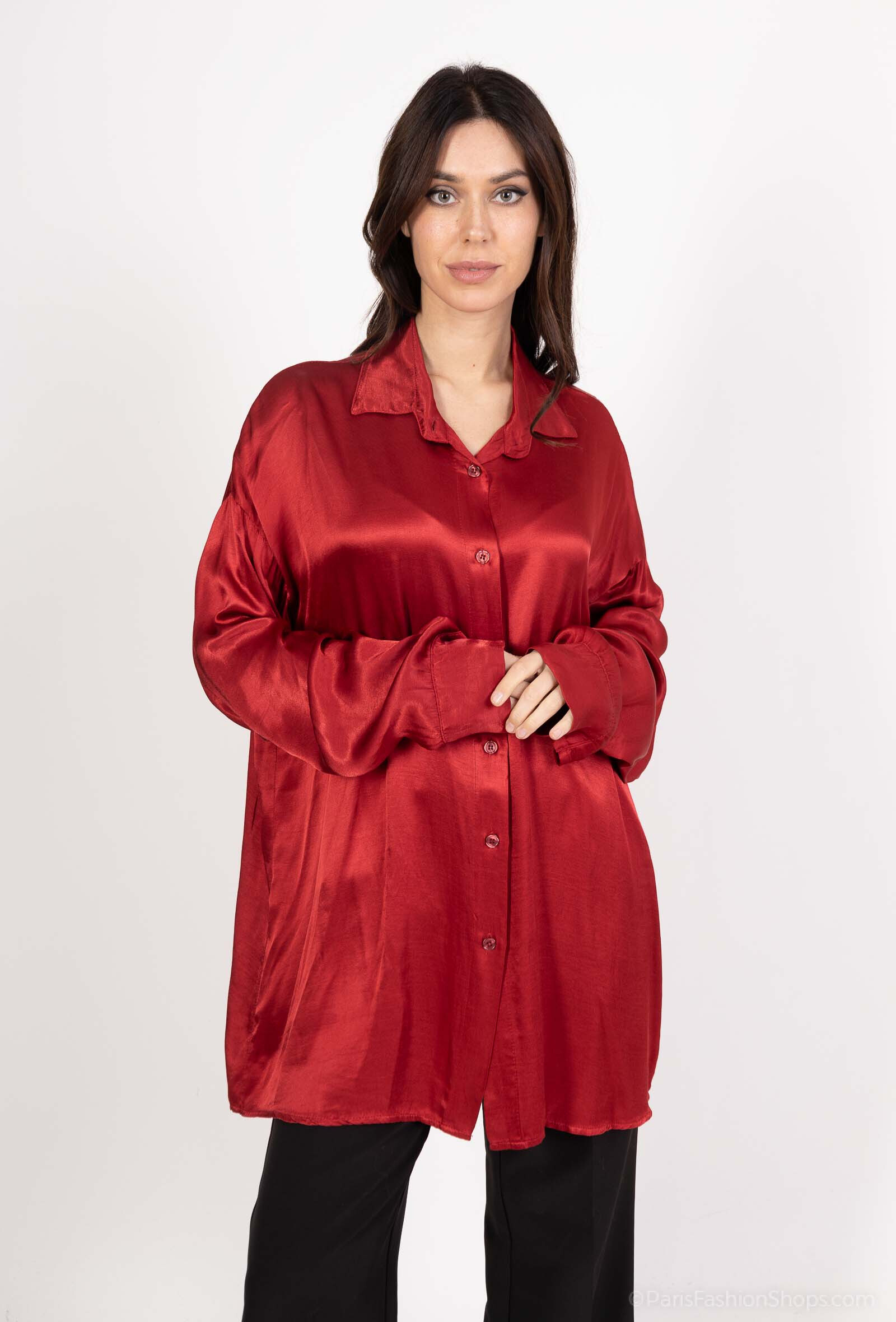 Wholesaler Jöwell - Loose satiny shirt