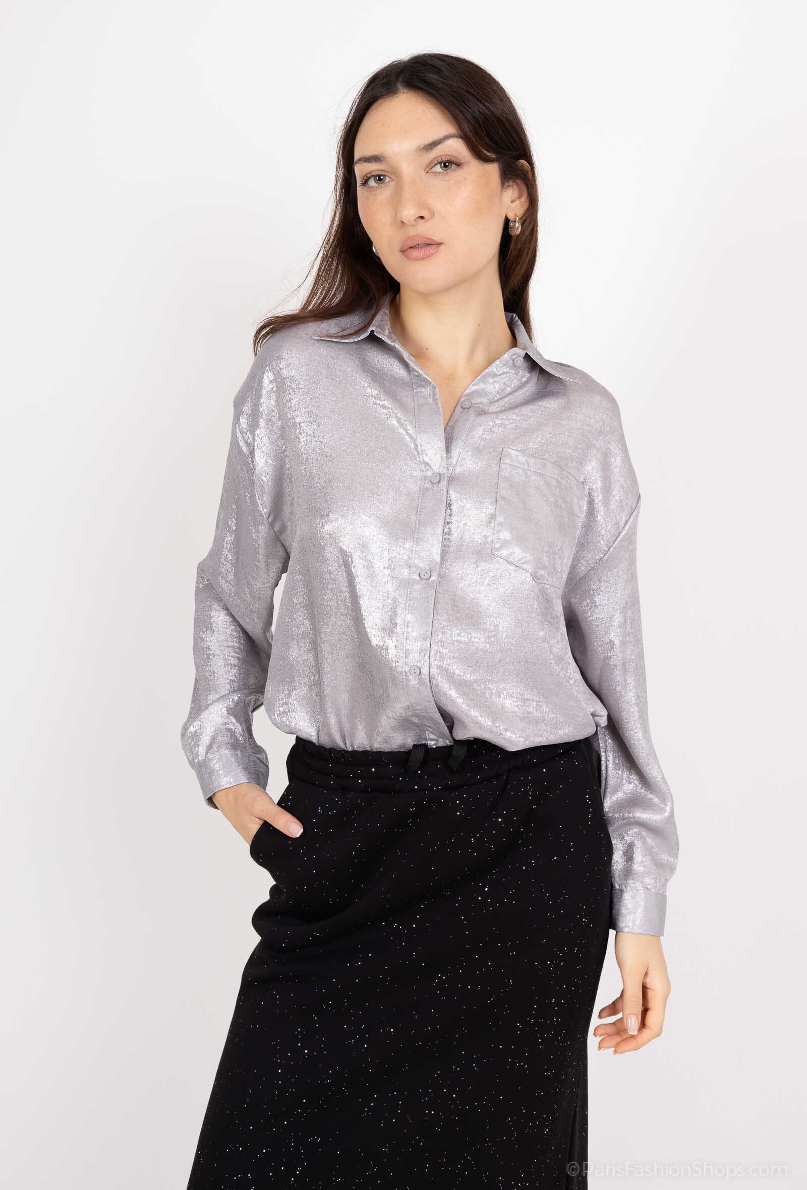 Wholesaler Jöwell - Glitter Textured Shirt