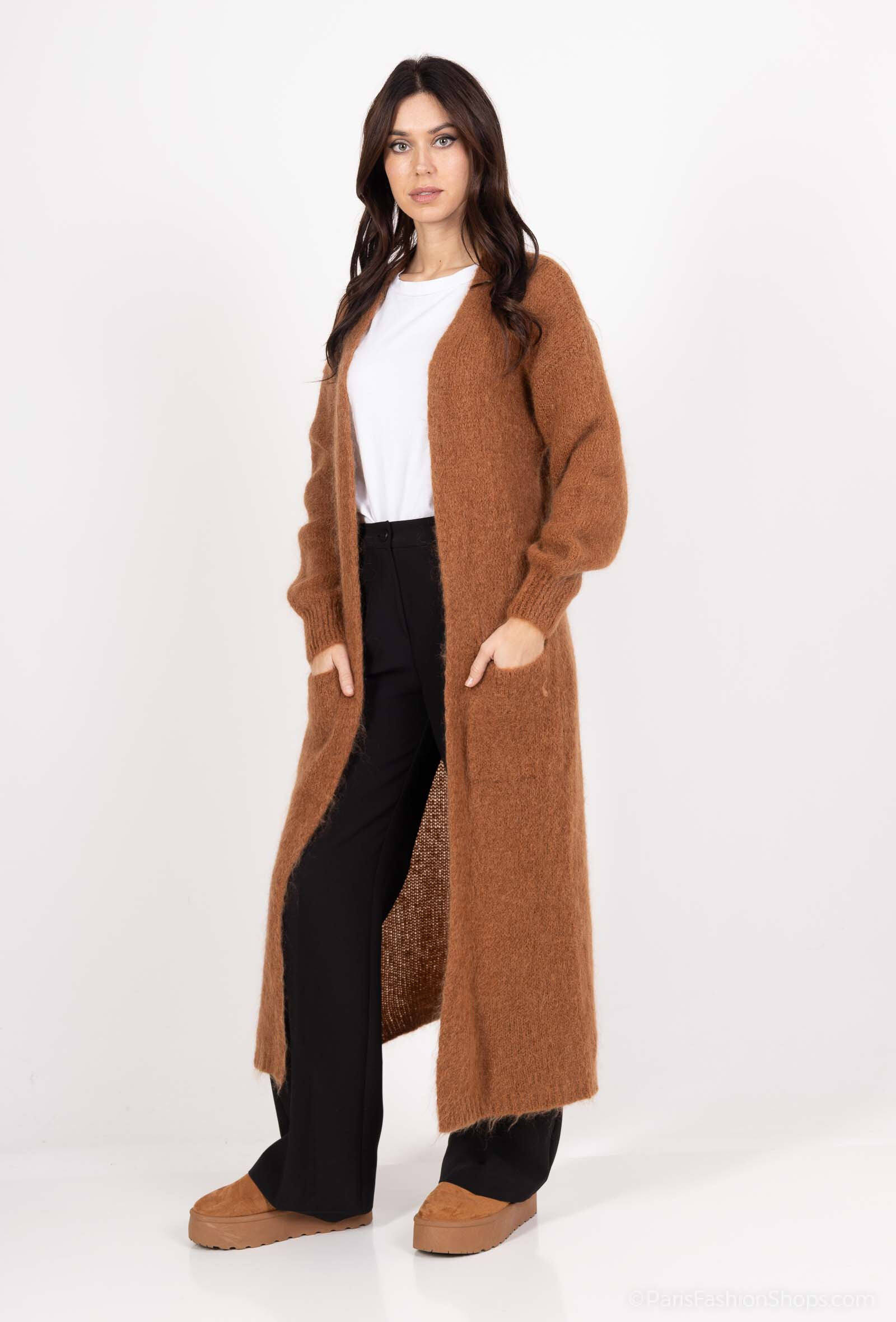 Wholesaler Jöwell - Long vest with 40% kid mohair