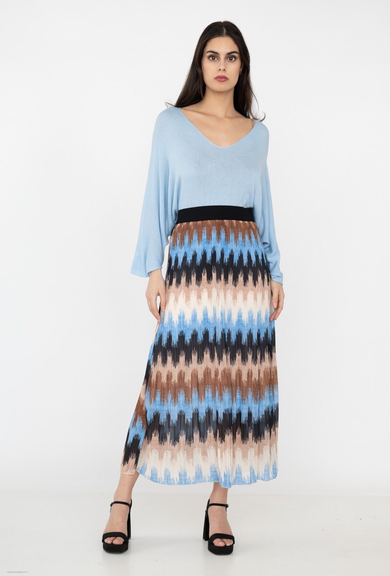 Wholesaler Jöwell - Flowers printed pleated skirt