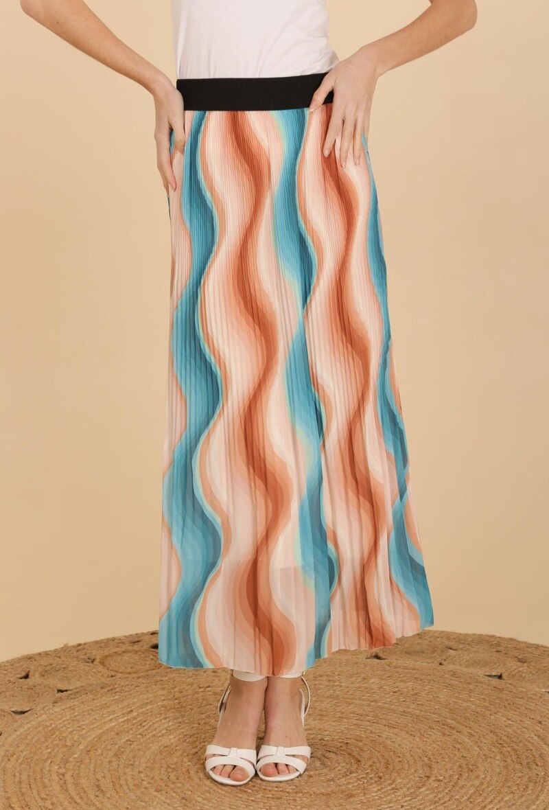Wholesaler Jöwell - Printed pleated skirt