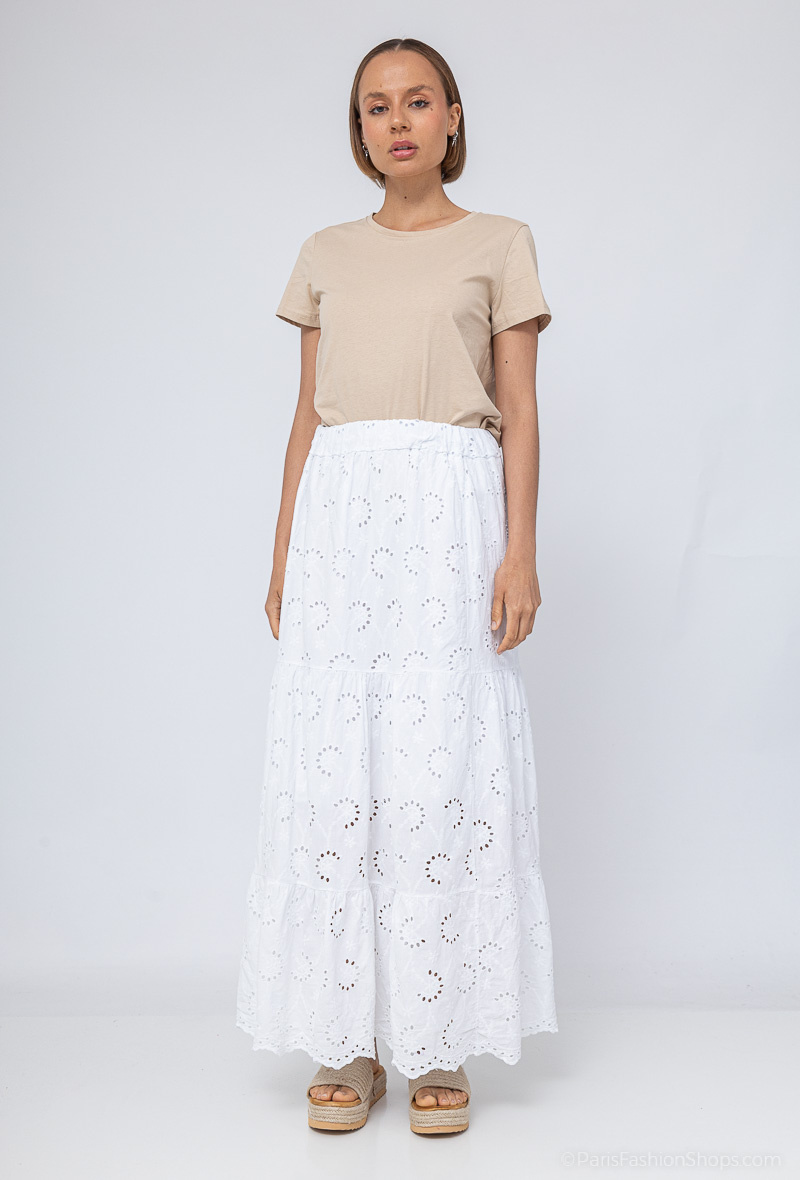 Wholesaler Jöwell - Embroidered cotton shorts with lining