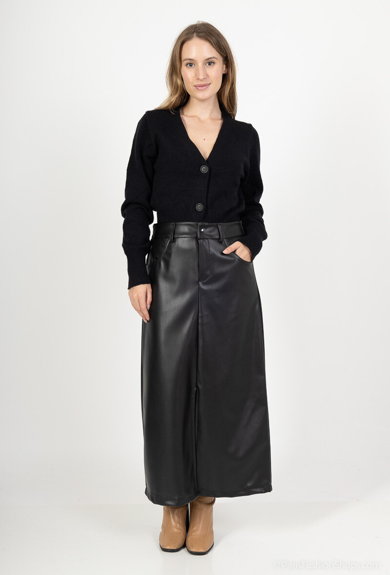 Wholesaler Jöwell - Long faux leather skirt