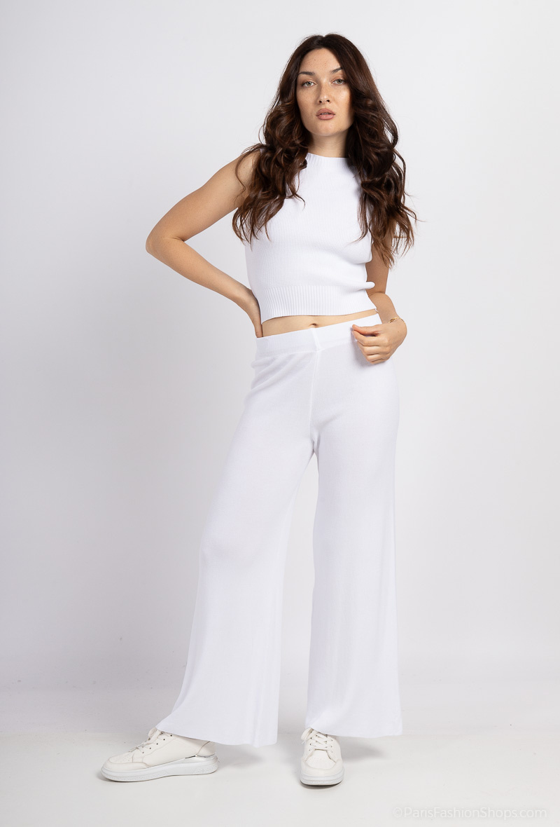Wholesaler Jöwell - Ribbed knit viscose pants