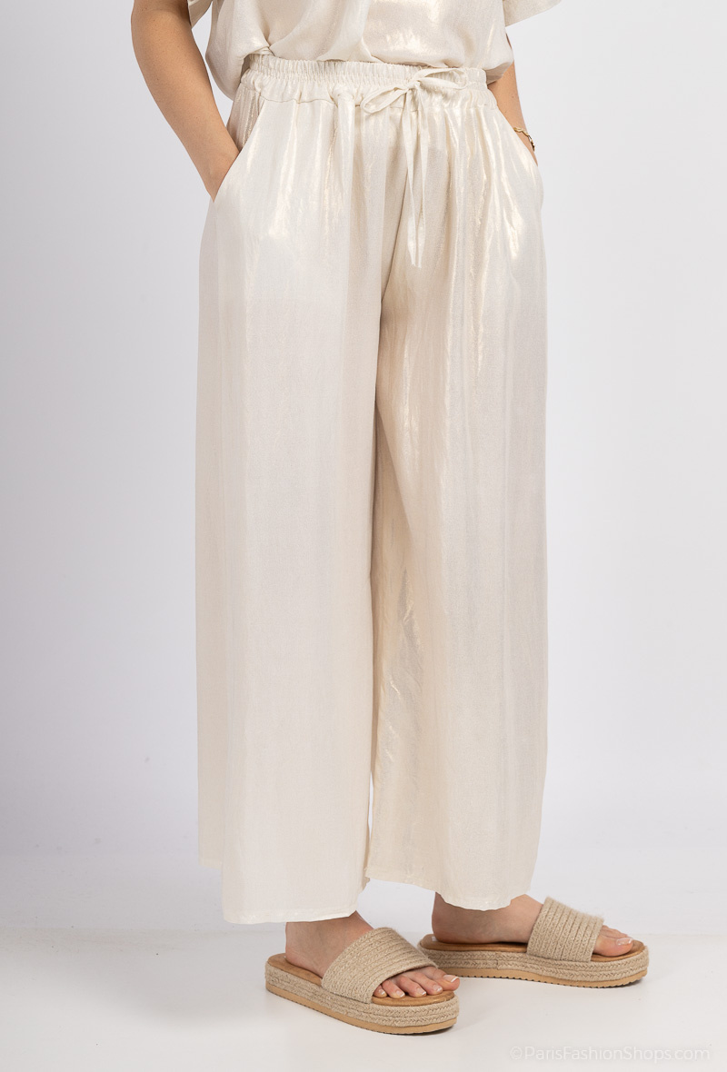 Wholesaler Jöwell - Wide pants in shiny viscose