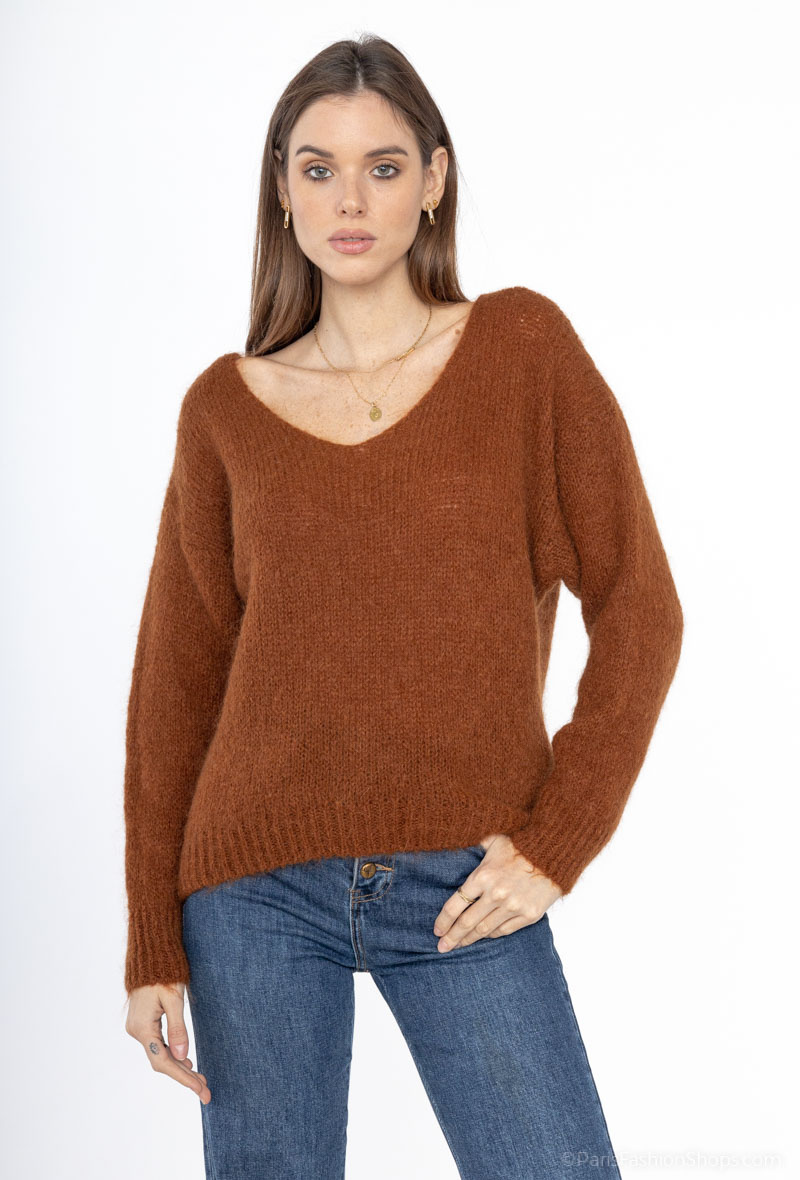 Wholesaler Jöwell - Knitted sweater with 40% kid mohair