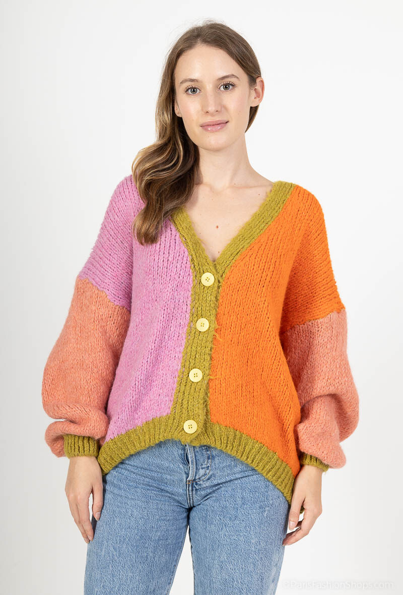 Wholesaler Jöwell - Colorful soft knit cardigan
