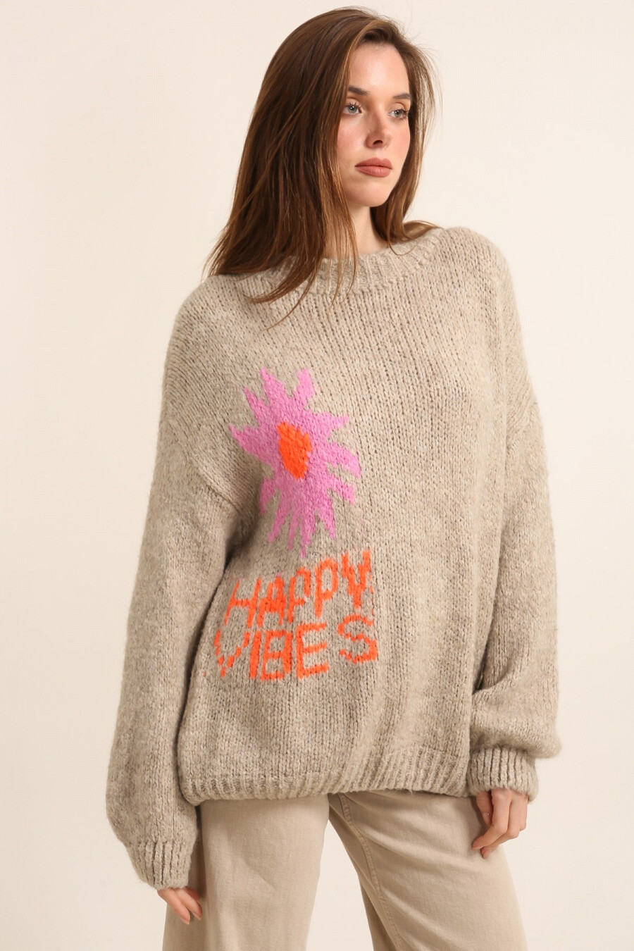 Wholesaler Jöwell - Happy Vibes Knitted Vest