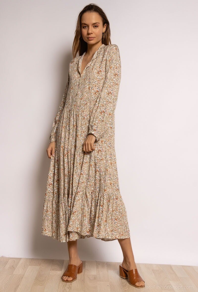 Grossiste Jöwell - Robe longue ample à imprimé fleuri