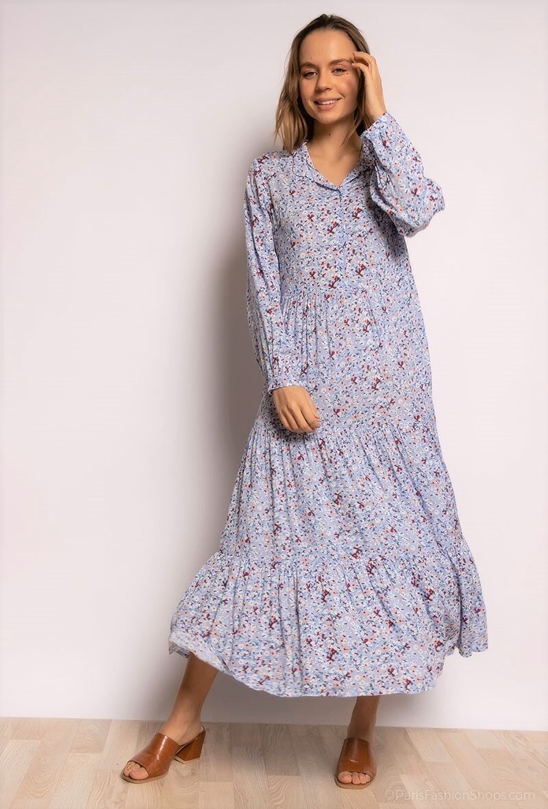 Grossiste Jöwell - Robe longue ample à imprimé fleurs