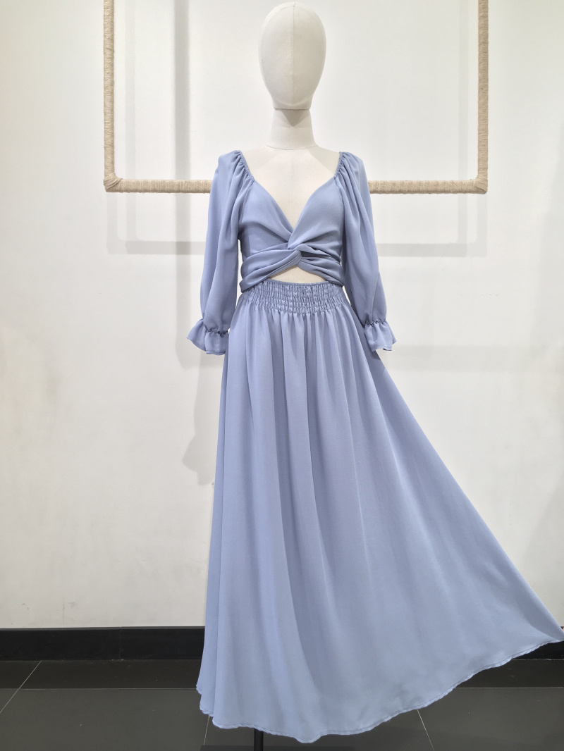 Wholesaler Jöwell - Long linen and viscose blend dress