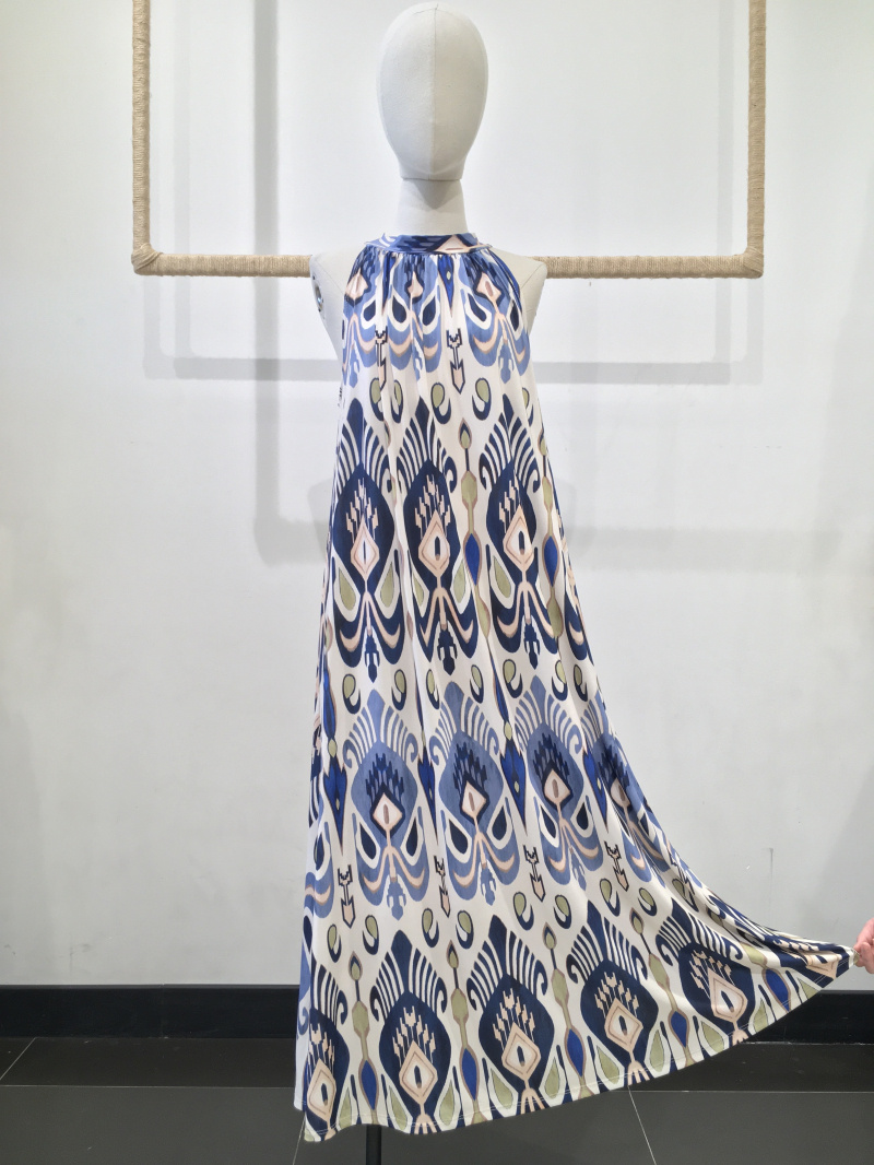 Wholesaler Jöwell - Long printed racer neck dress
