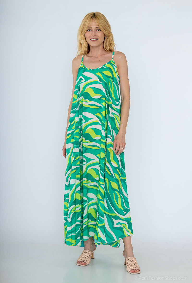 Wholesaler Jöwell - Maxi flared tie and die dress