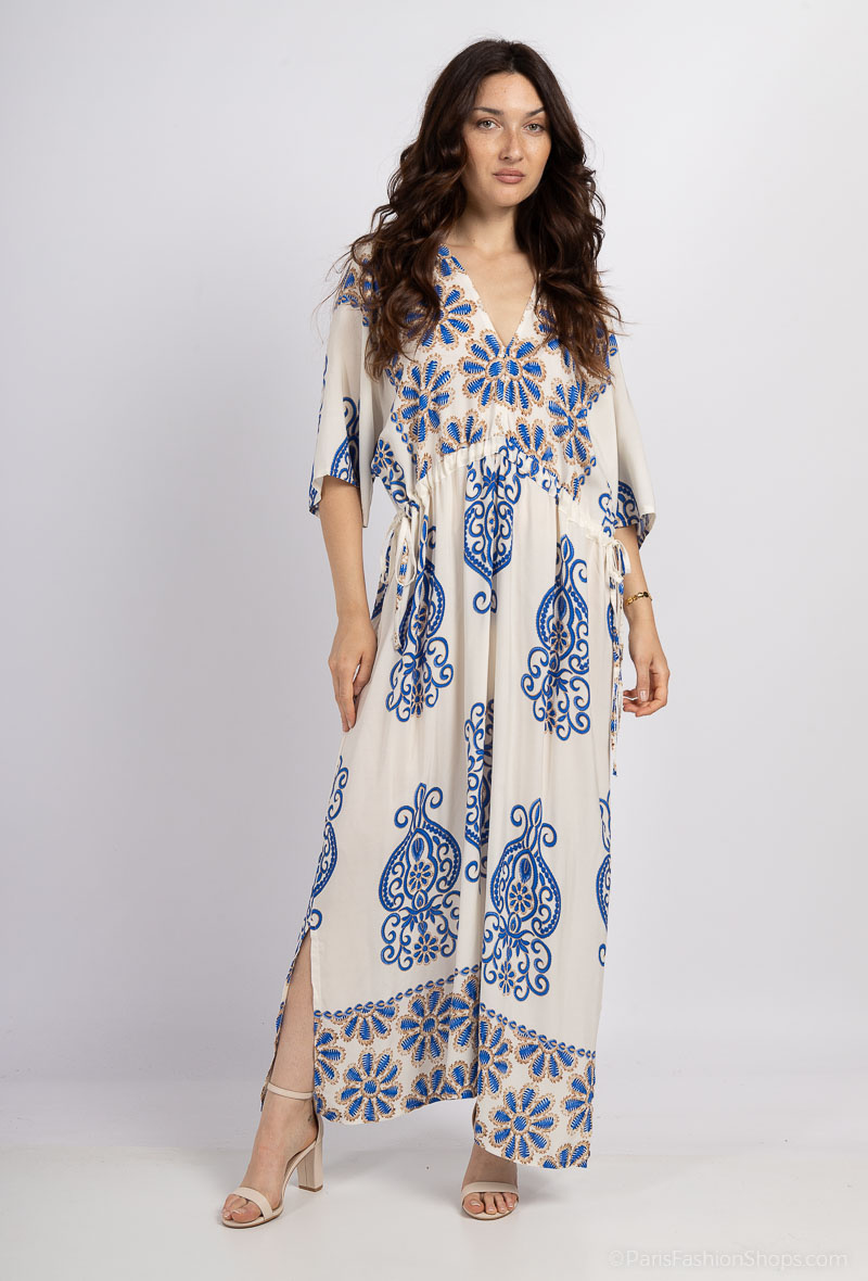 Wholesaler Jöwell - Long bohemian print dress