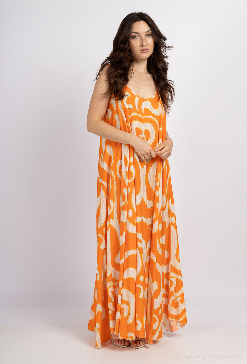 Wholesaler Jöwell - Long flared printed dress