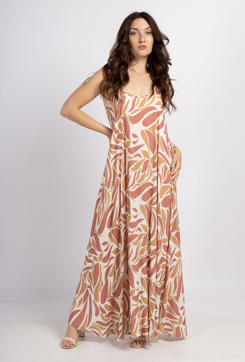 Wholesaler Jöwell - Long flared printed dress