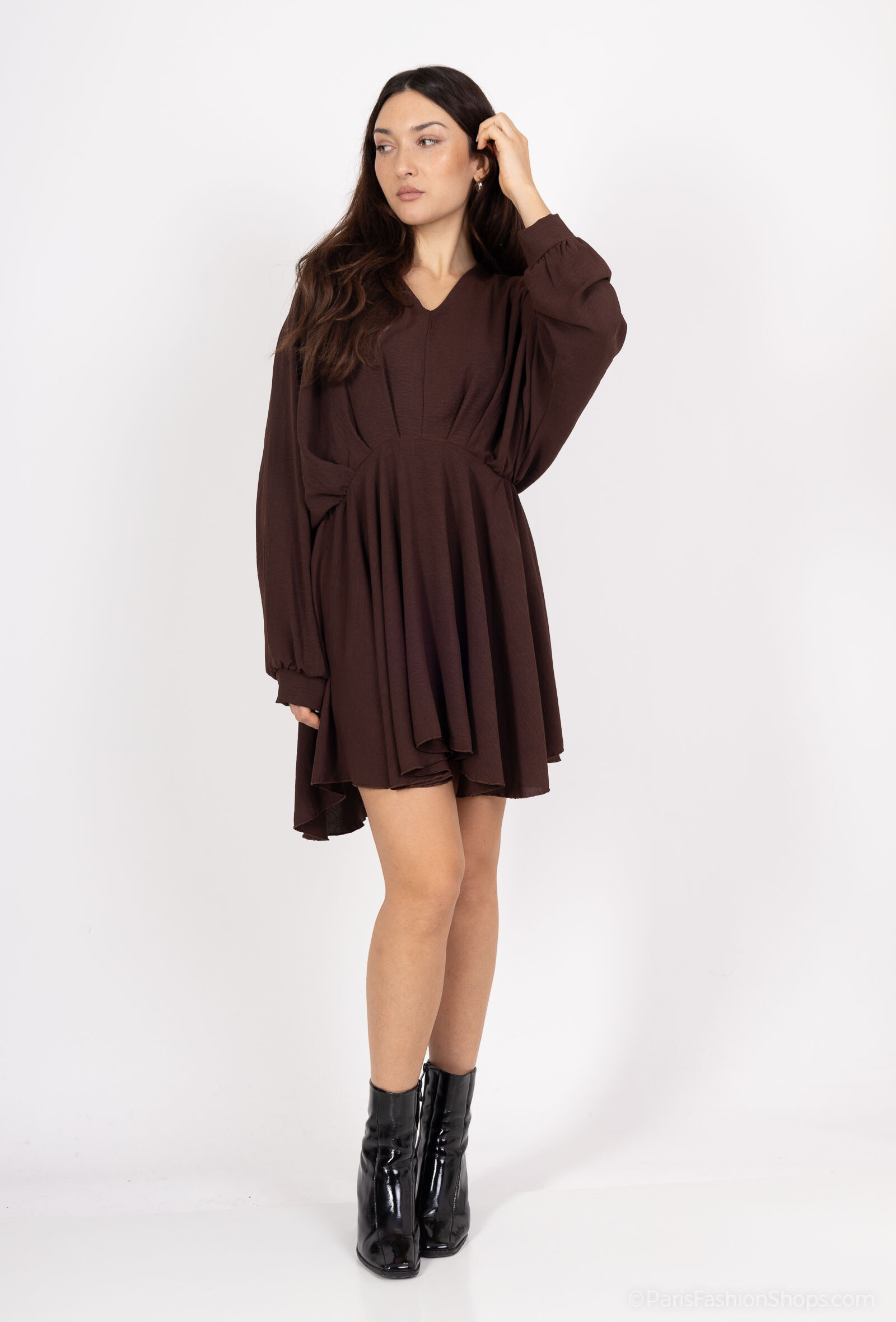 Wholesaler Jöwell - Short flowing dress with wide sleeves