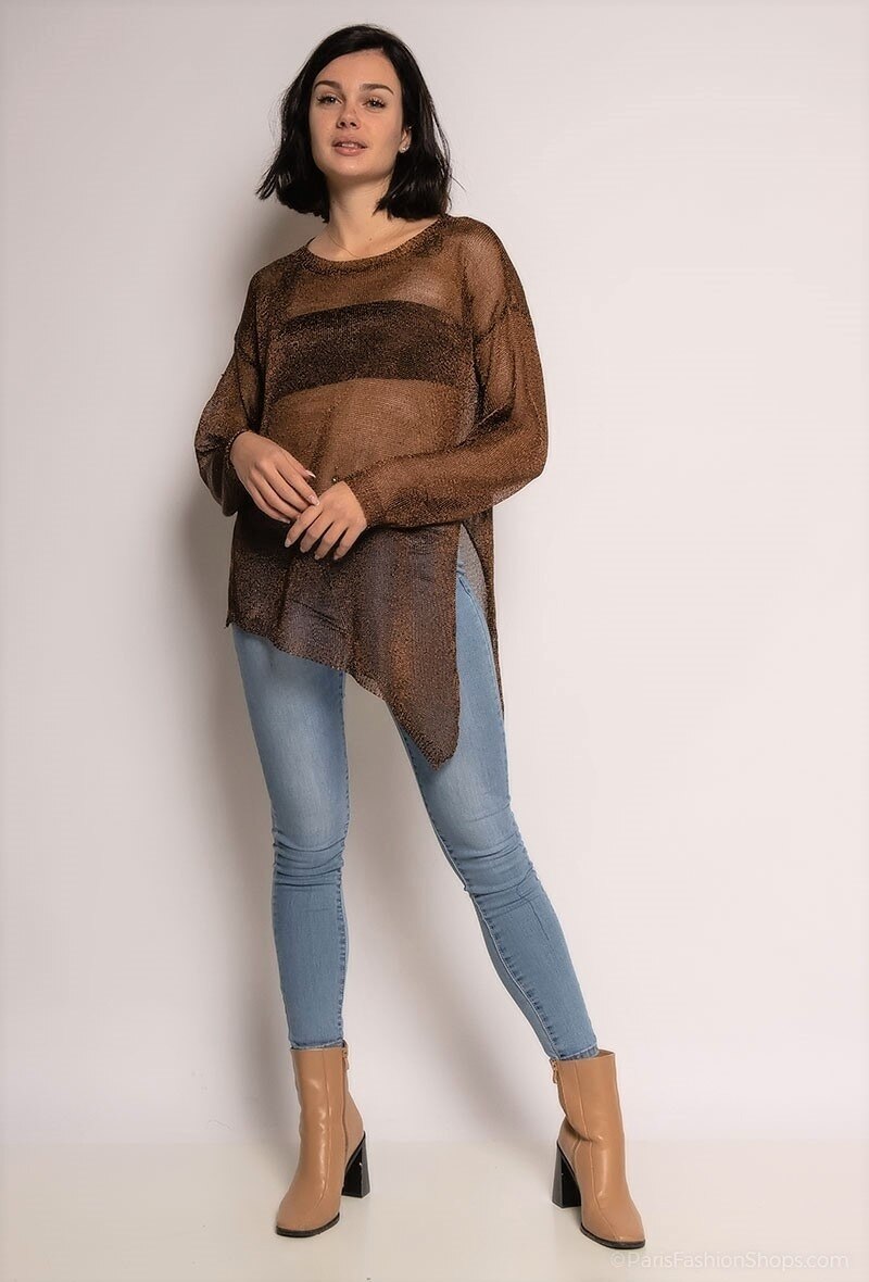 Grossiste Jöwell - Blouse pailletée à fente