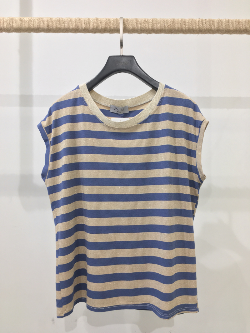 Wholesaler Jöwell - Shiny striped T-shirt