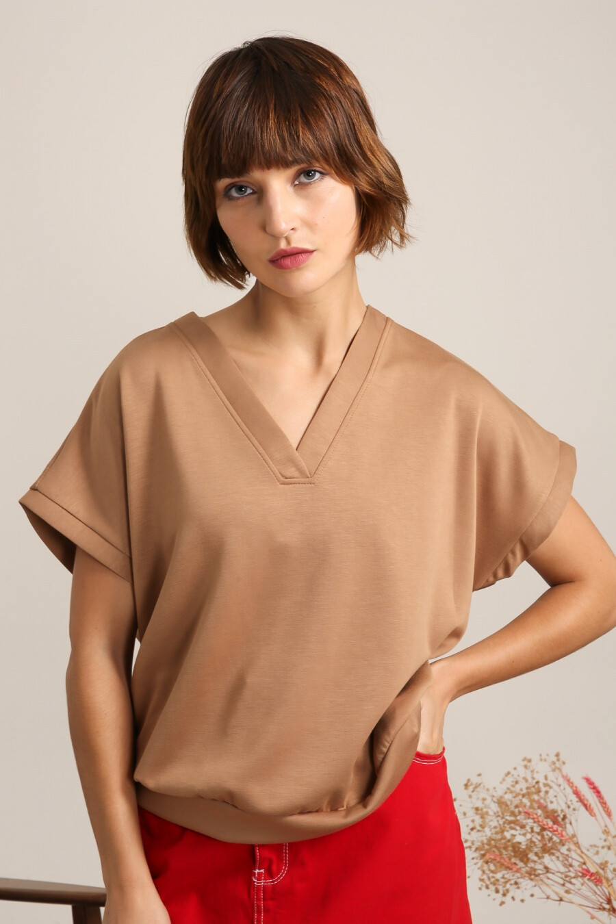 Wholesaler Jöwell - Soft sweatshirt material top