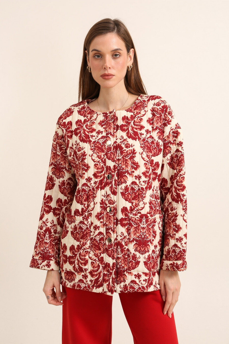Wholesaler Jöwell - Floral print padded jacket