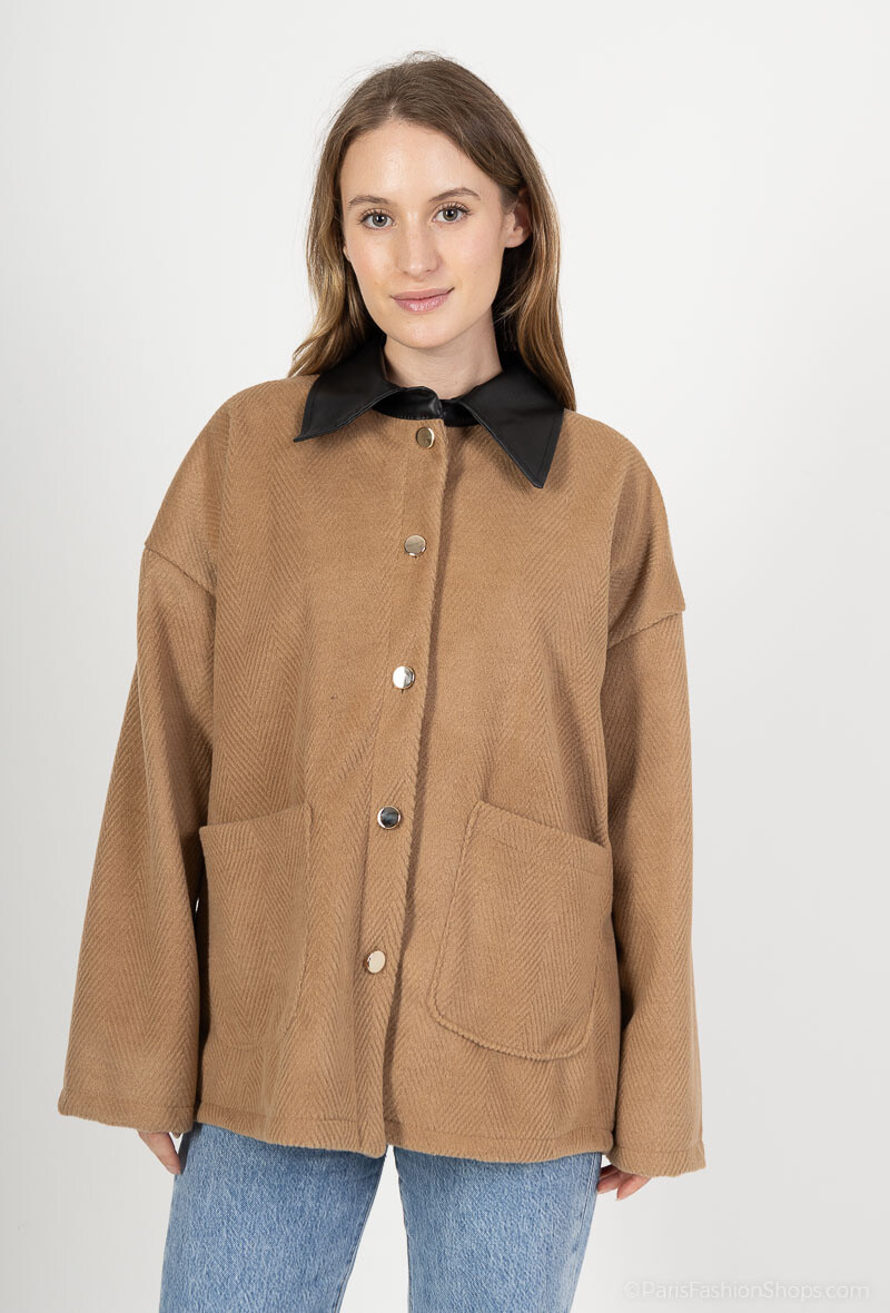 Wholesaler Jöwell - Jacket with faux leather collar