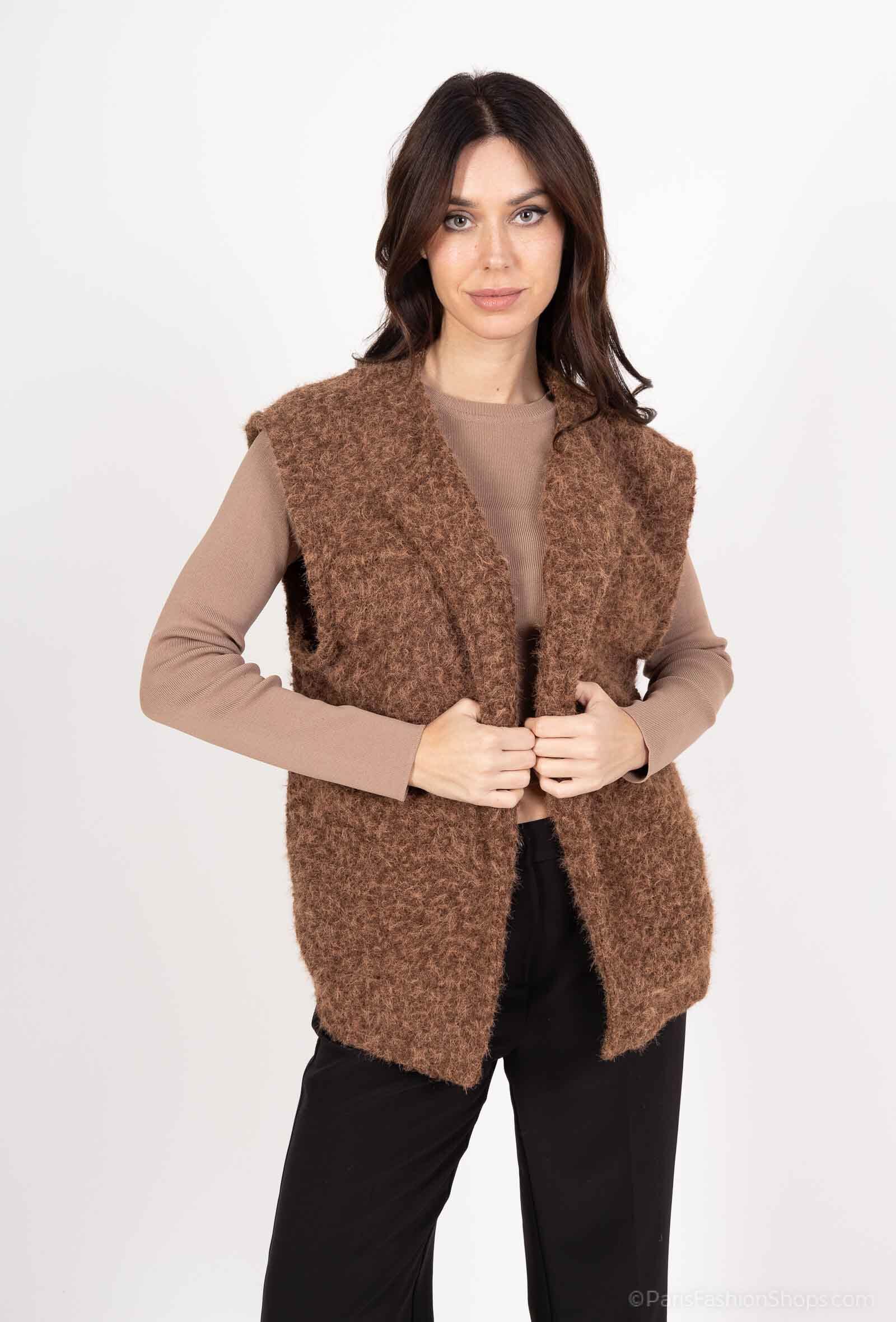 Wholesaler Jöwell - Sleeveless jacket in French terry material