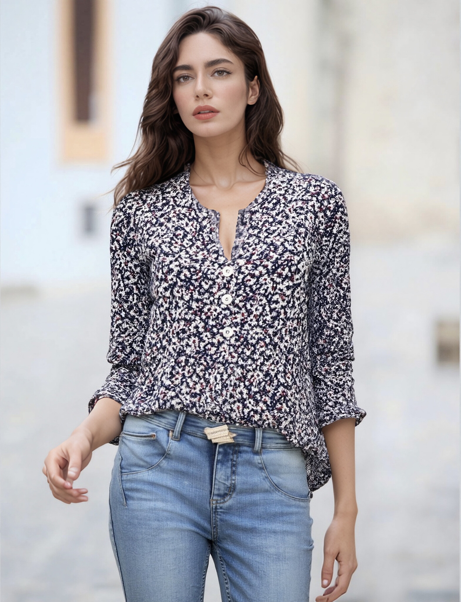 Wholesaler Joy's - Printed stretch blouse