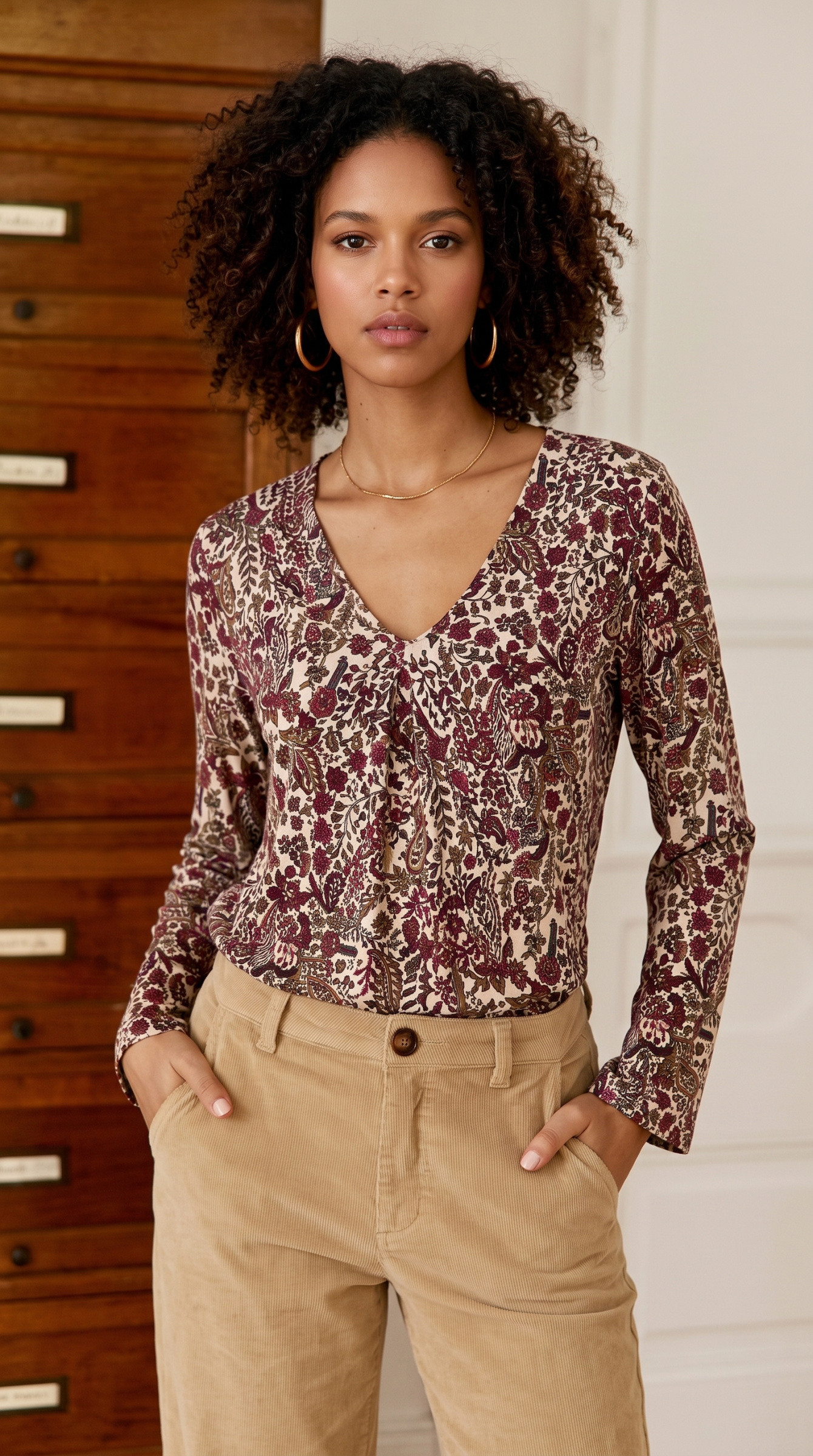 Wholesaler Joy's - Stretch print blouse Made In France
