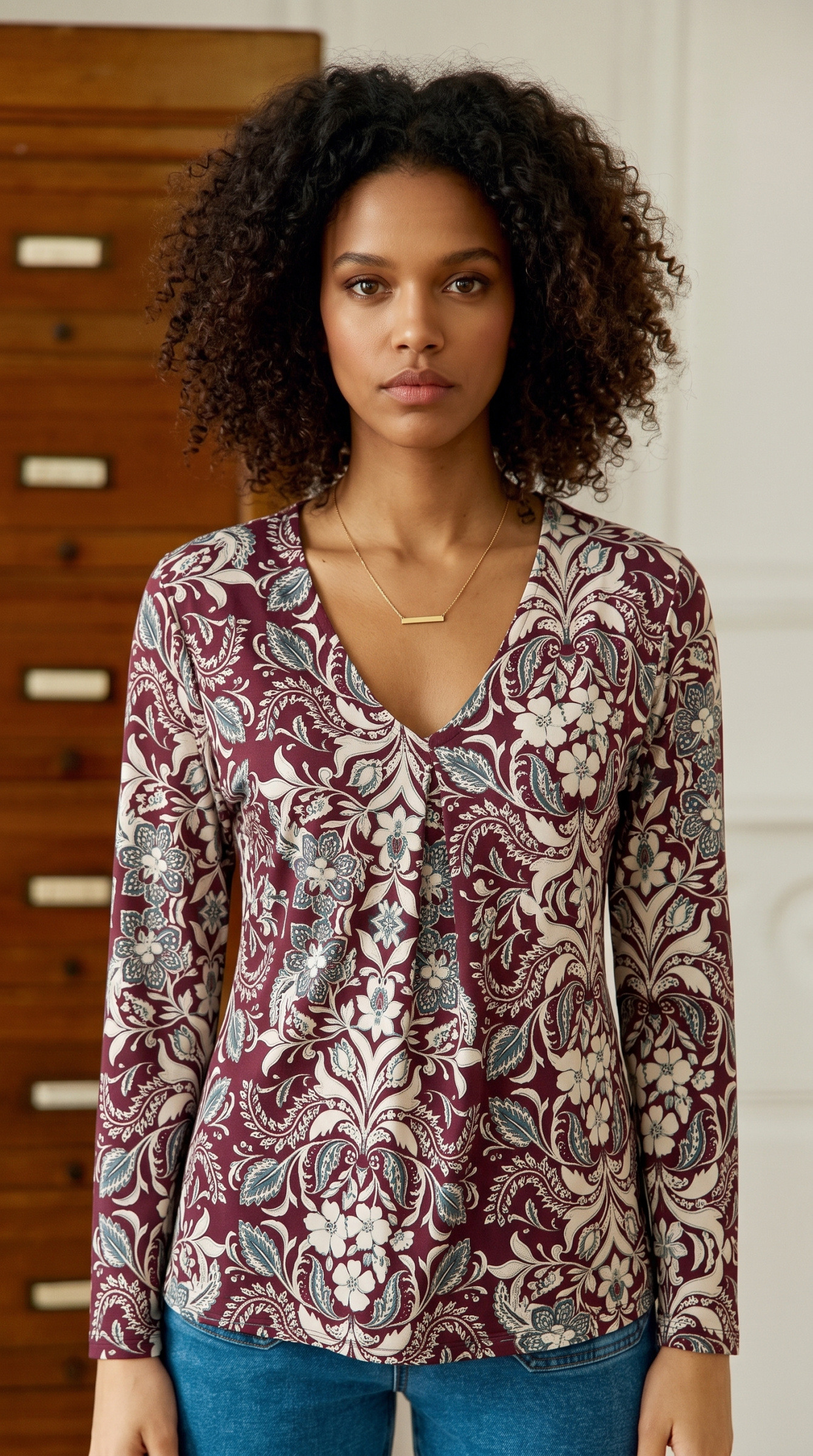 Wholesaler Joy's - Stretch print blouse Made In France