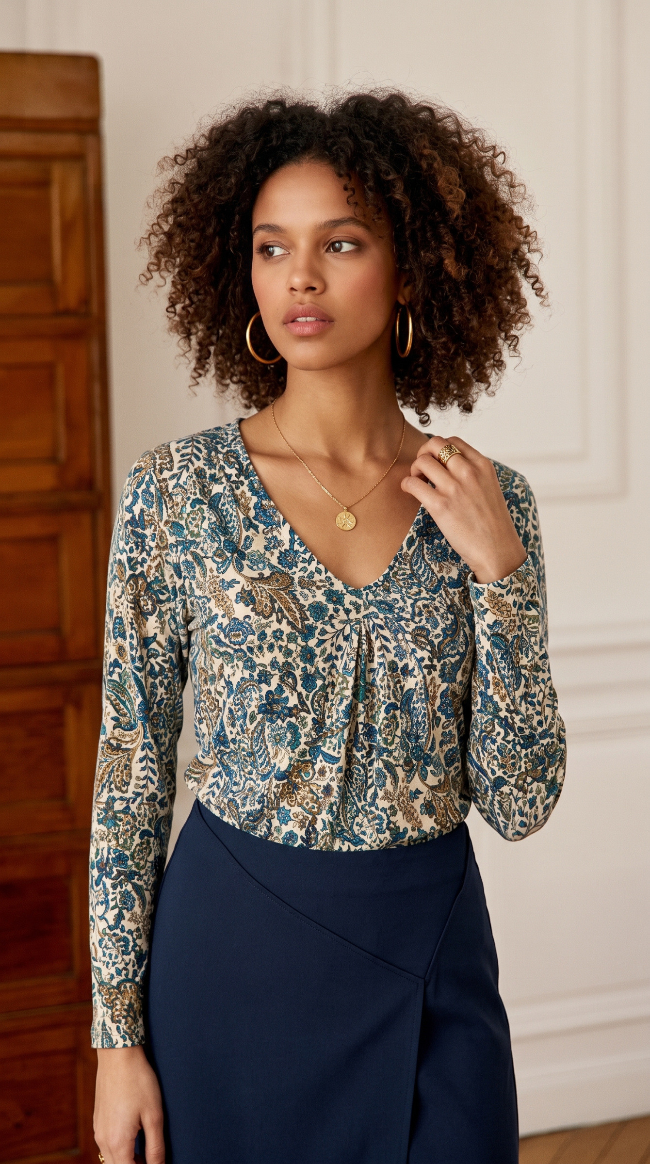 Wholesaler Joy's - Stretch print blouse Made In France