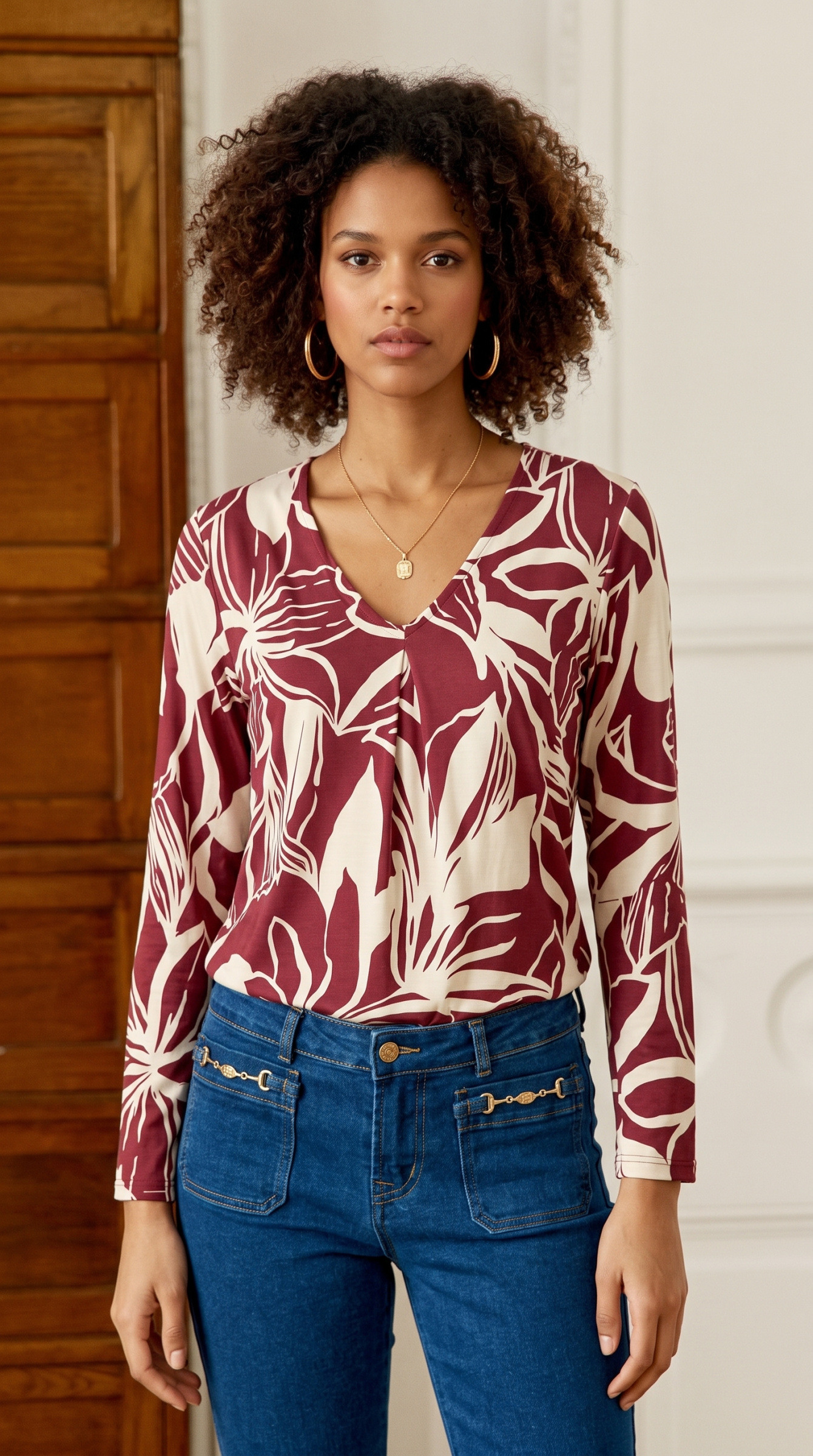 Wholesaler Joy's - Stretch print blouse Made In France