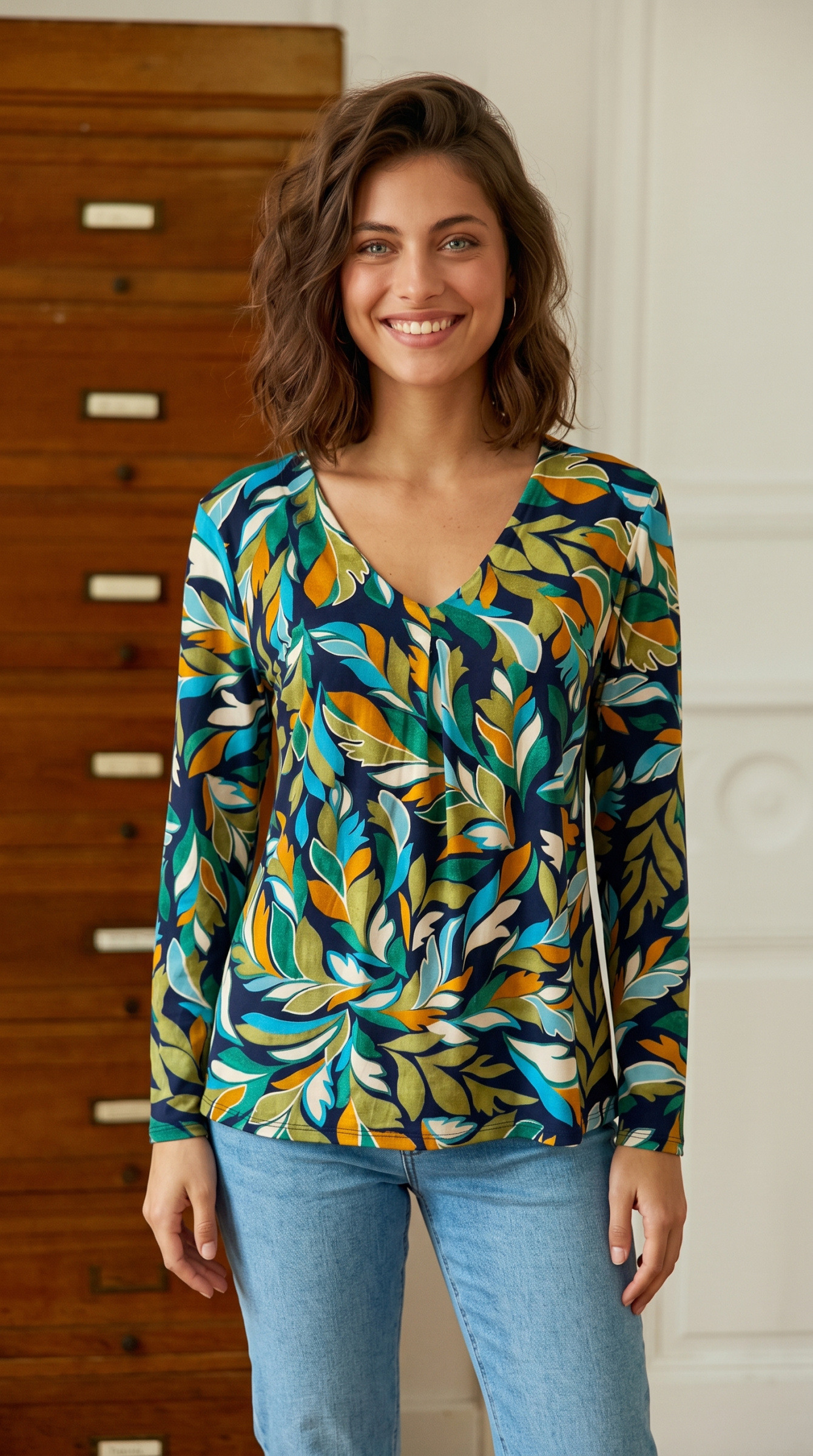 Wholesaler Joy's - Stretch print blouse Made In France