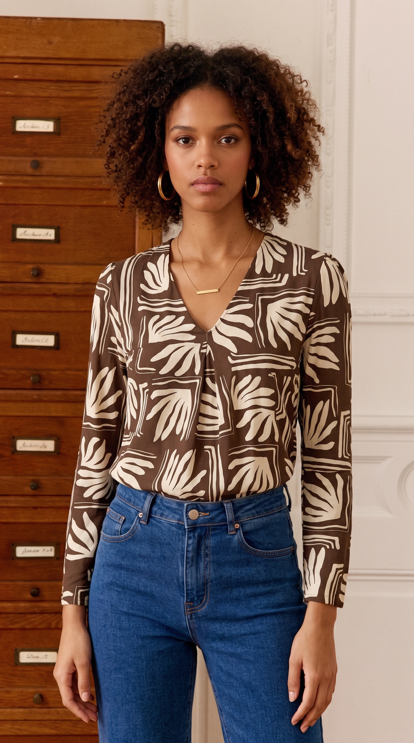 Wholesaler Joy's - Stretch print blouse Made In France