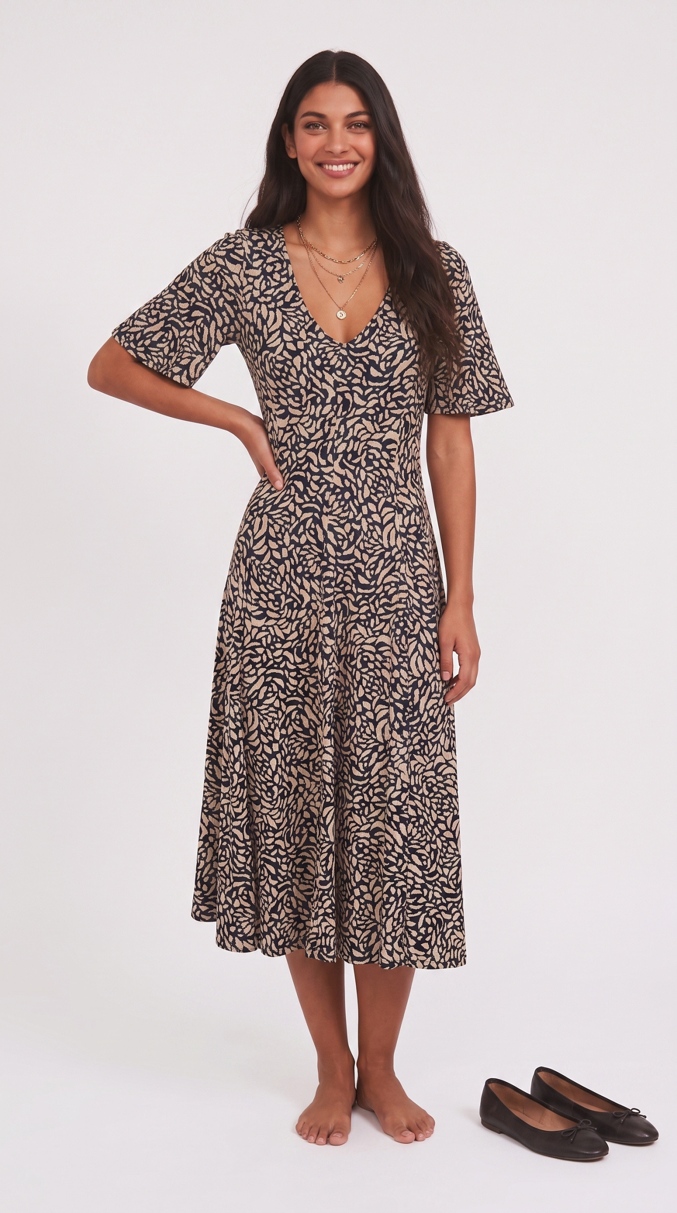 Mayorista Joy's - Vestido Midi Estampado Joy's Hecho en Francia