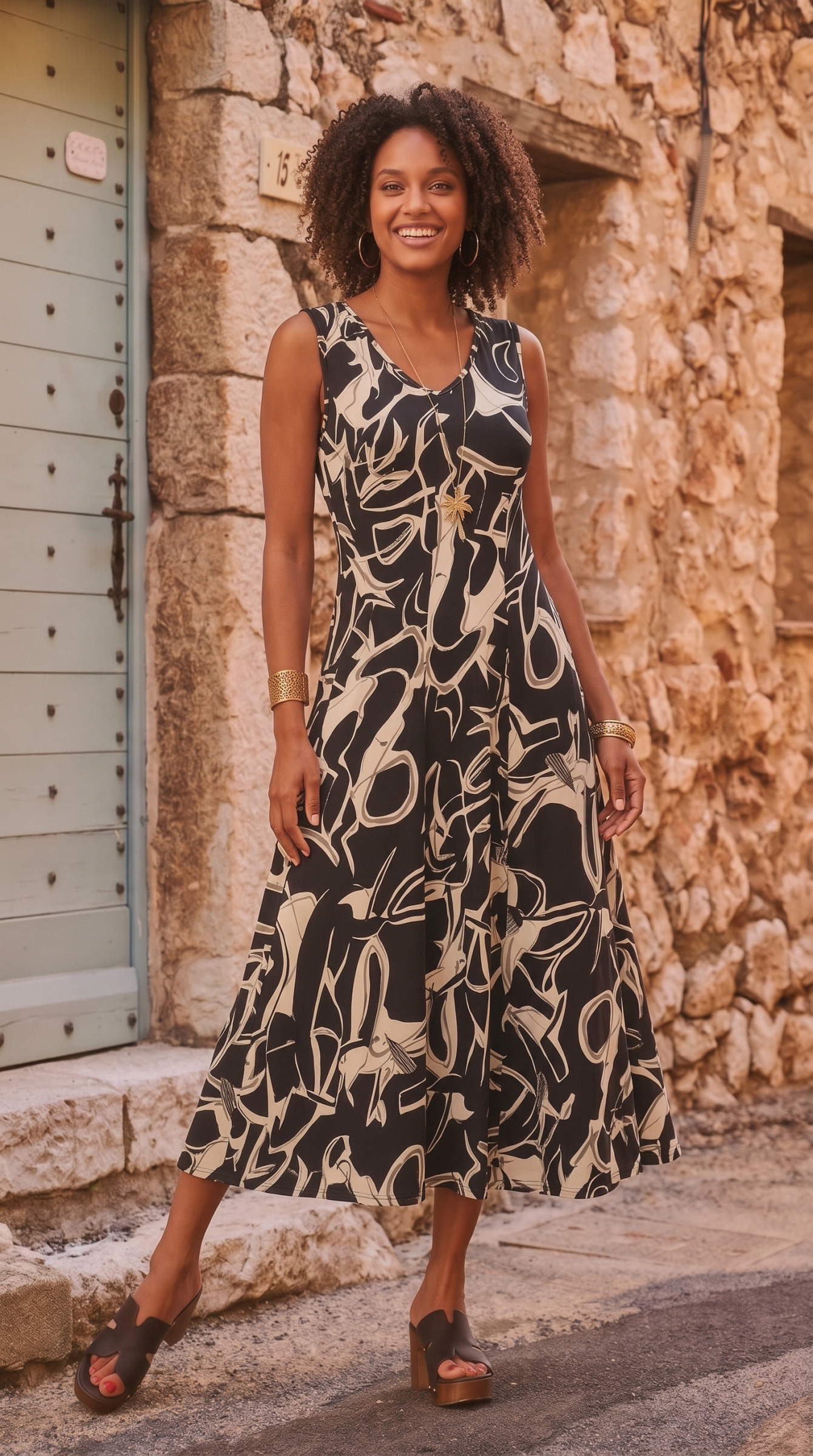 Mayorista Joy's - Vestido midi estampado Joy's Hecho en Francia