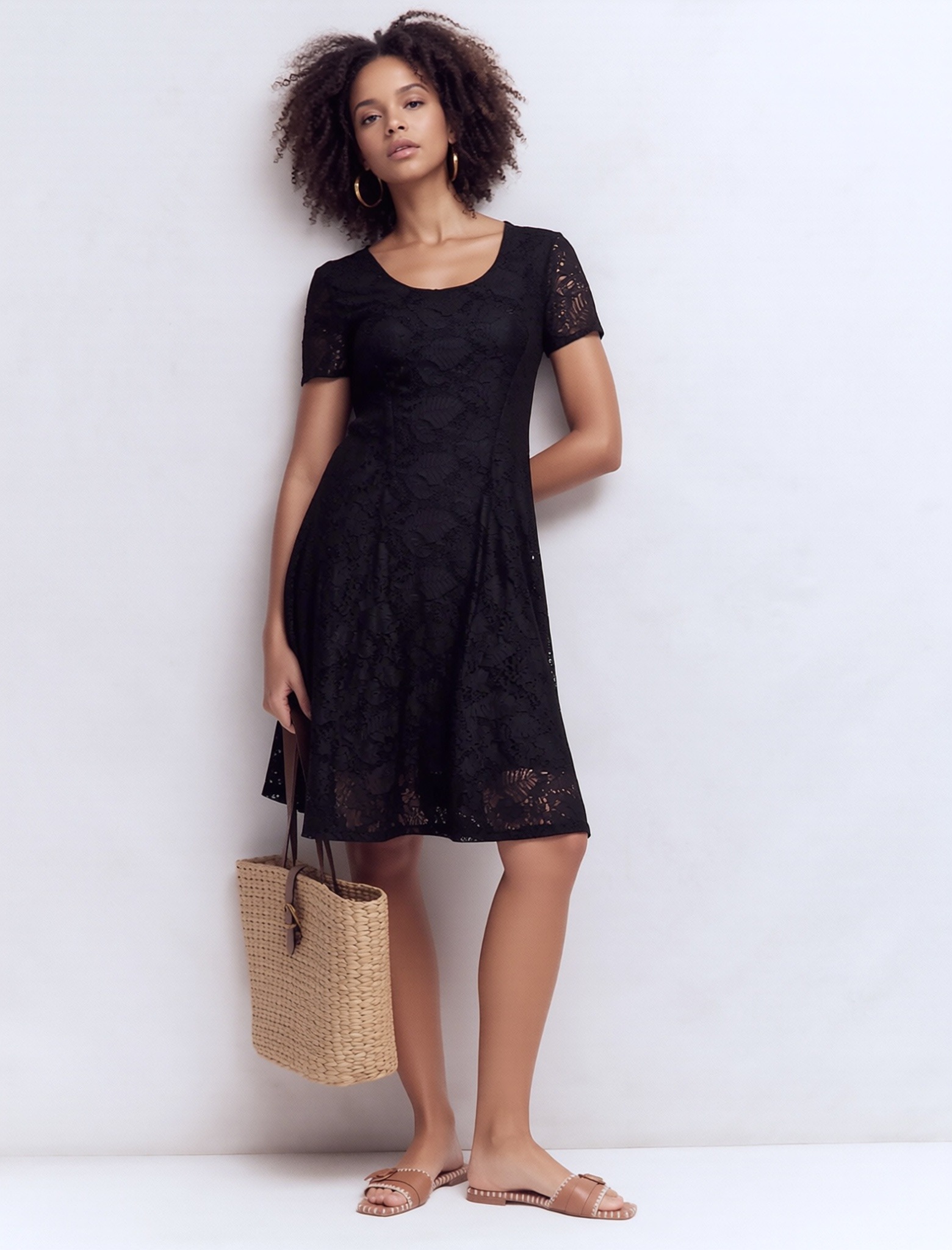 Mayorista Joy's - Vestido de encaje acampanado