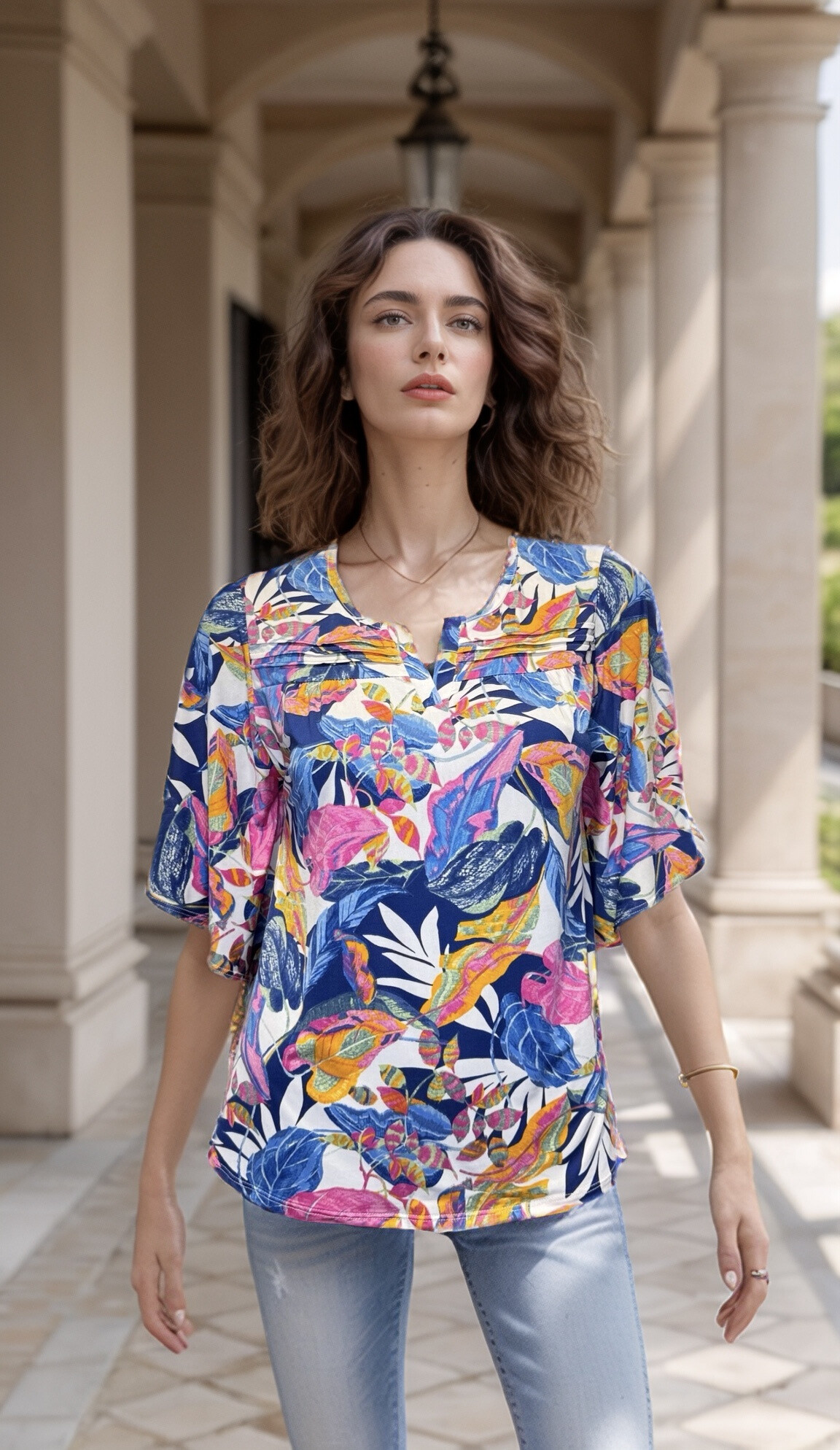 Wholesaler Joy's - Printed tunic Chauve mouse