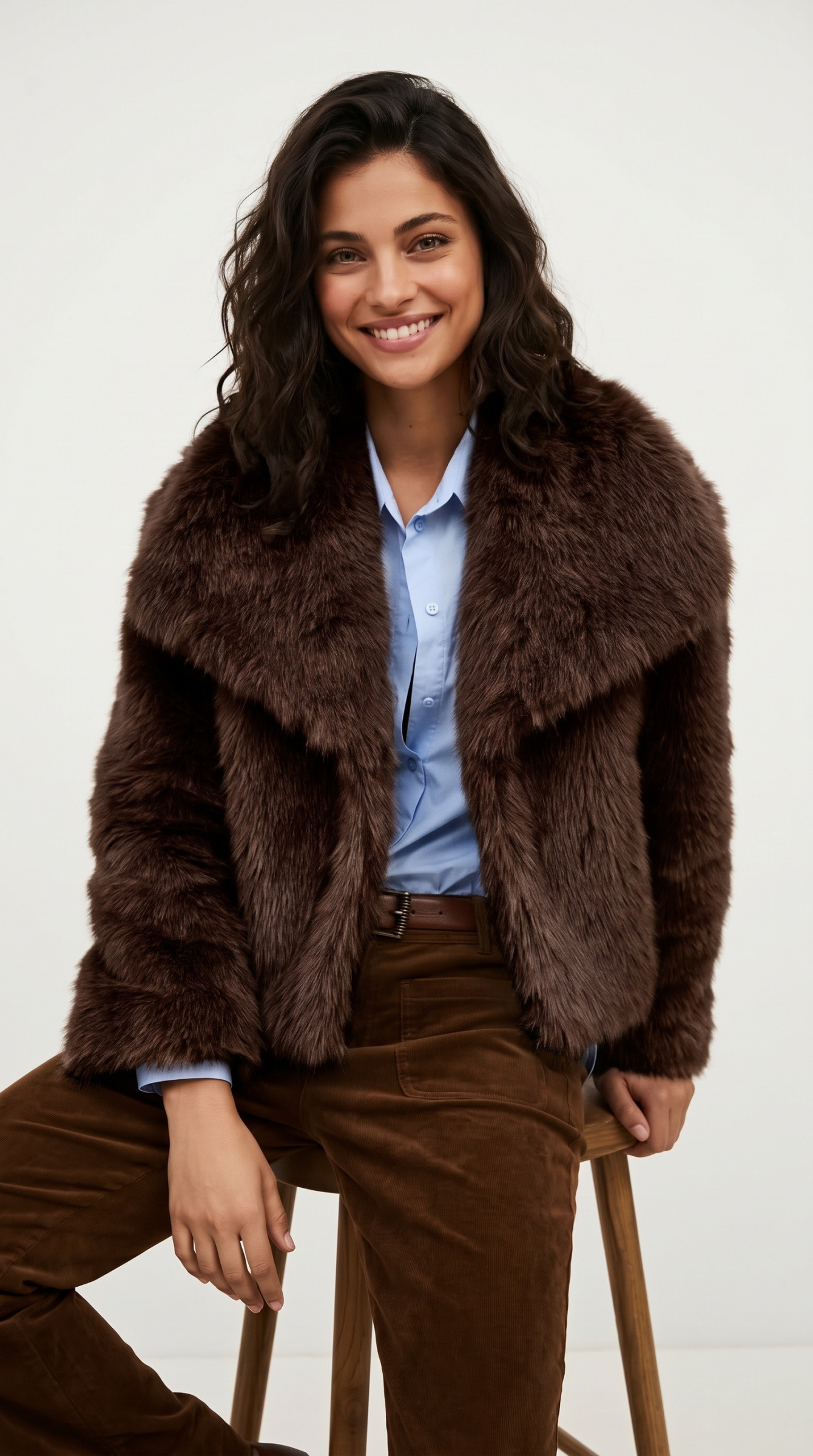 Grossiste Joy's - Blouson court en fausse fourrure