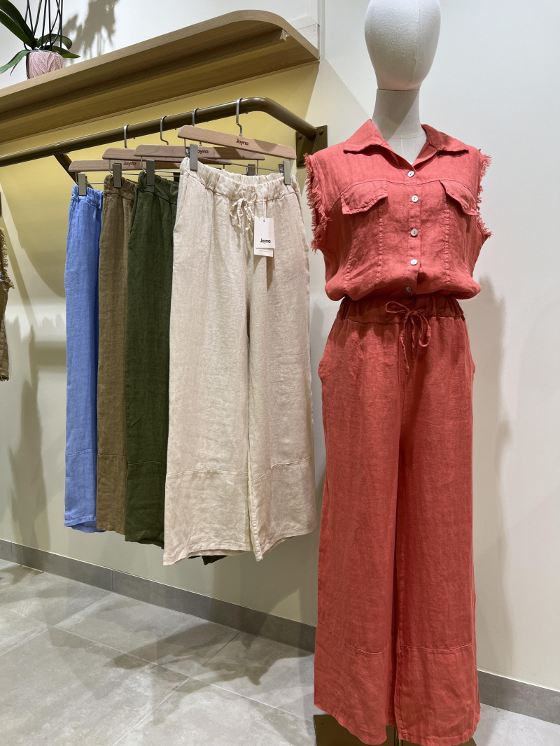 Wholesaler JOYNA - LINEN DRAWSTRING TROUSERS