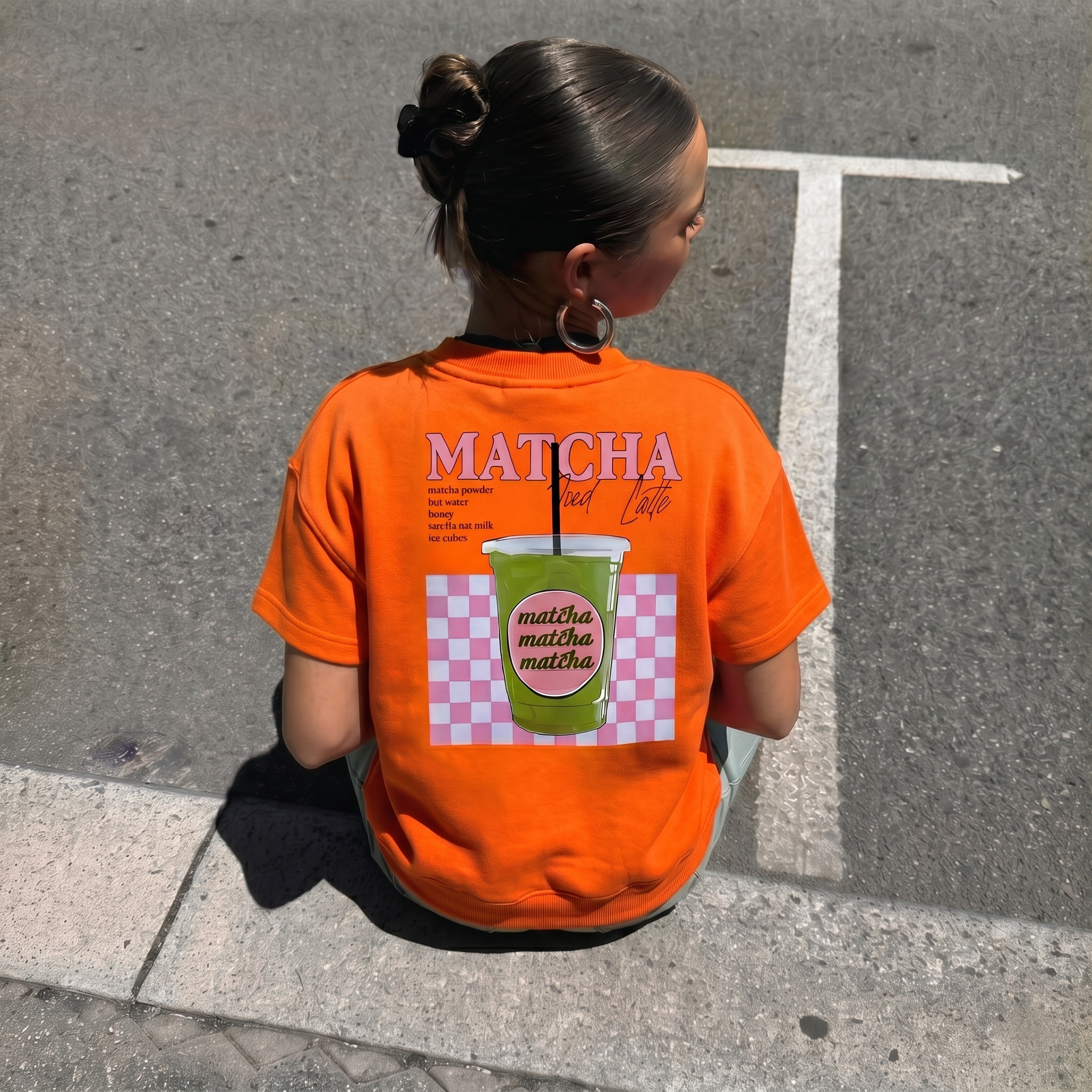 Grossiste JOYNA - T-SHIRT IMPRIMER MATCHA