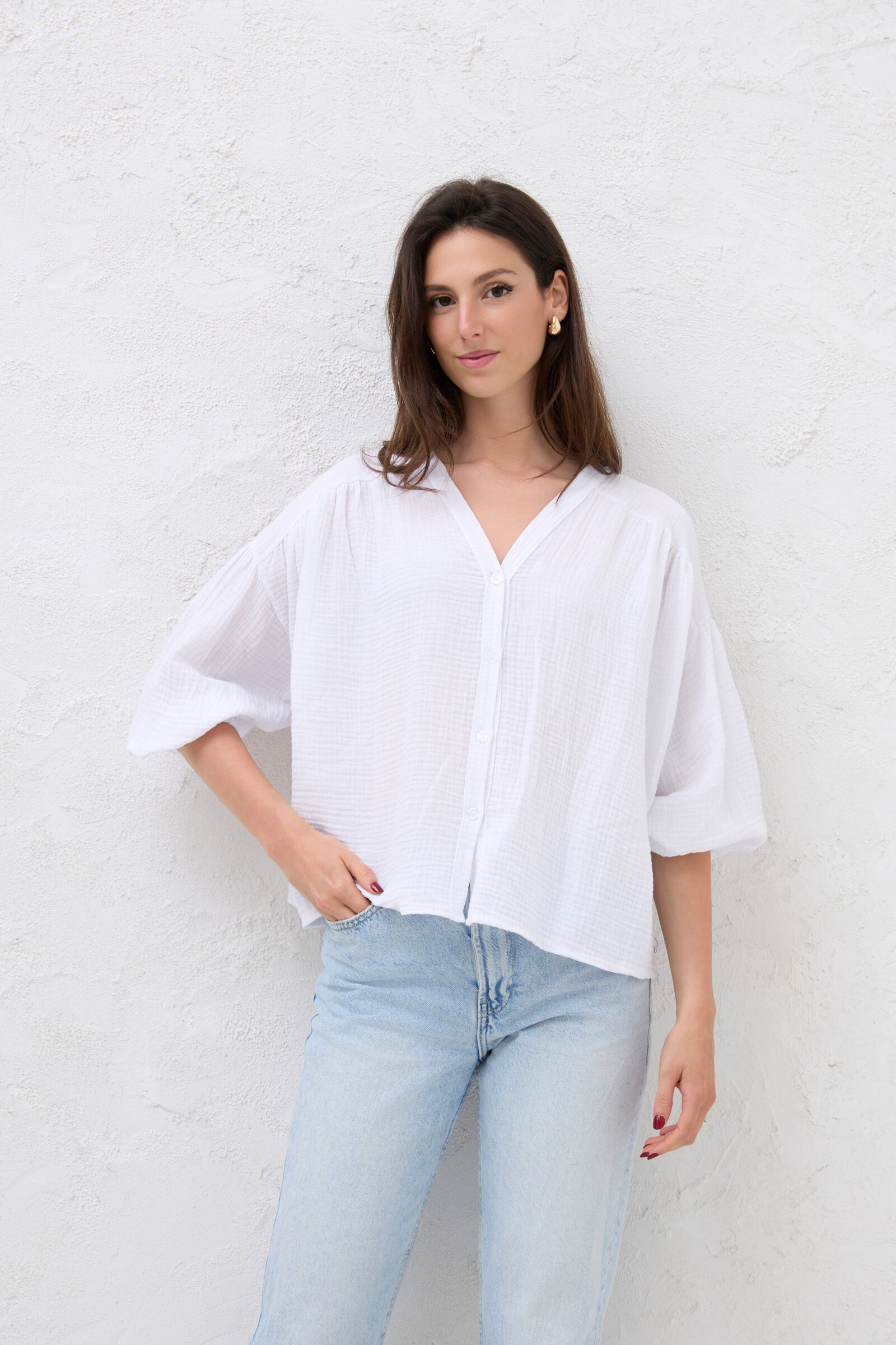 Wholesaler JS MILLENIUM HEVEA - Cotton gauze blouse