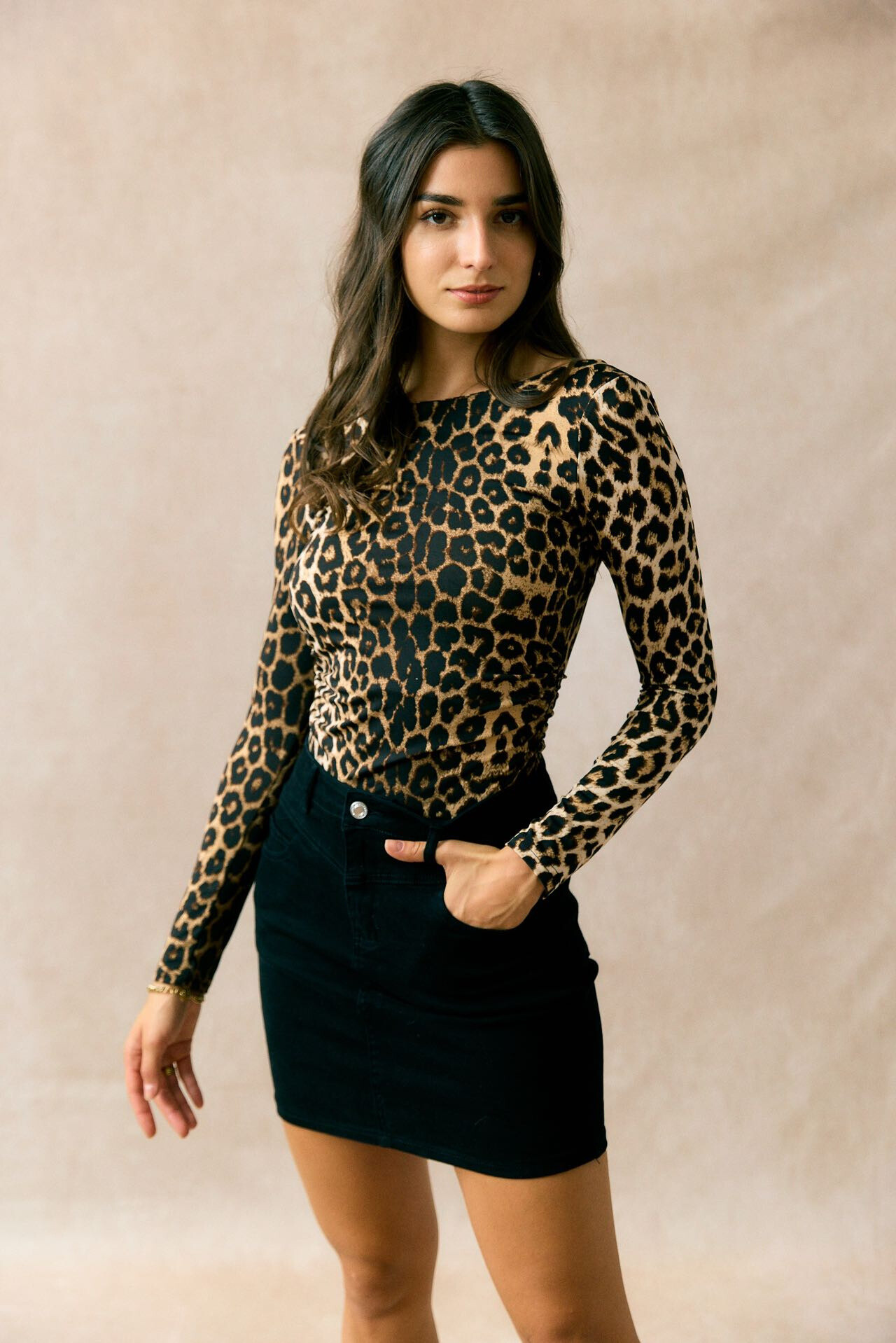 Mayorista JS Millenium - Body de manga larga con estampado de leopardo